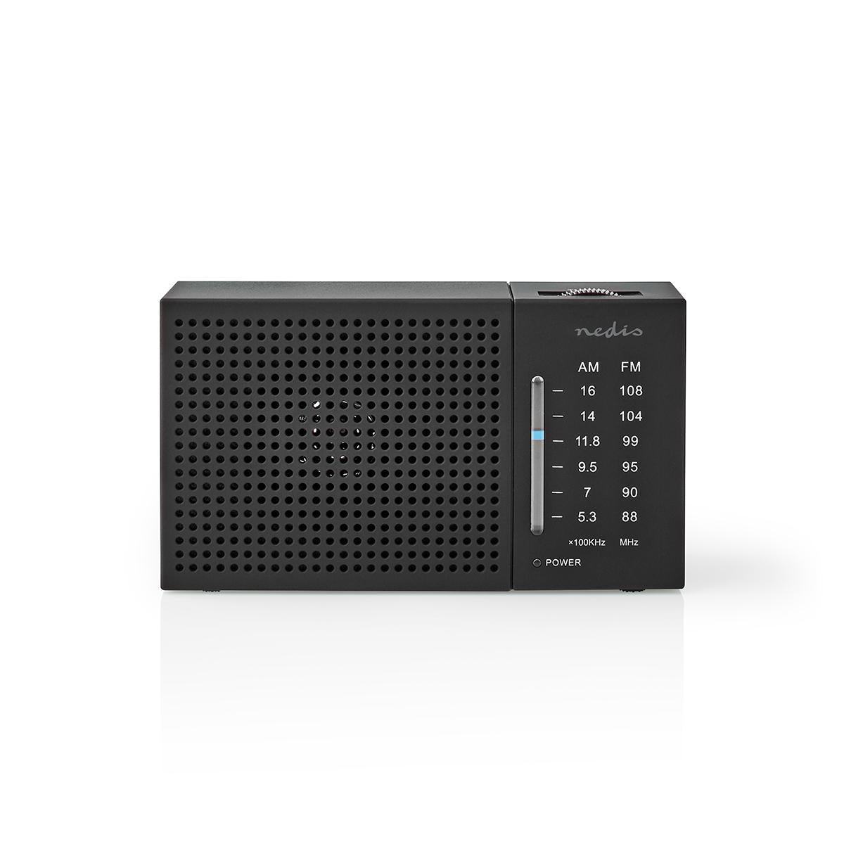 FM-Radio | Tragbare Ausführung | AM / FM | Batteriebetrieben | Analog | 1.5 W | Scharz-weiß Monitor | Bluetooth® | Kopfhörerausgang | Schwarz