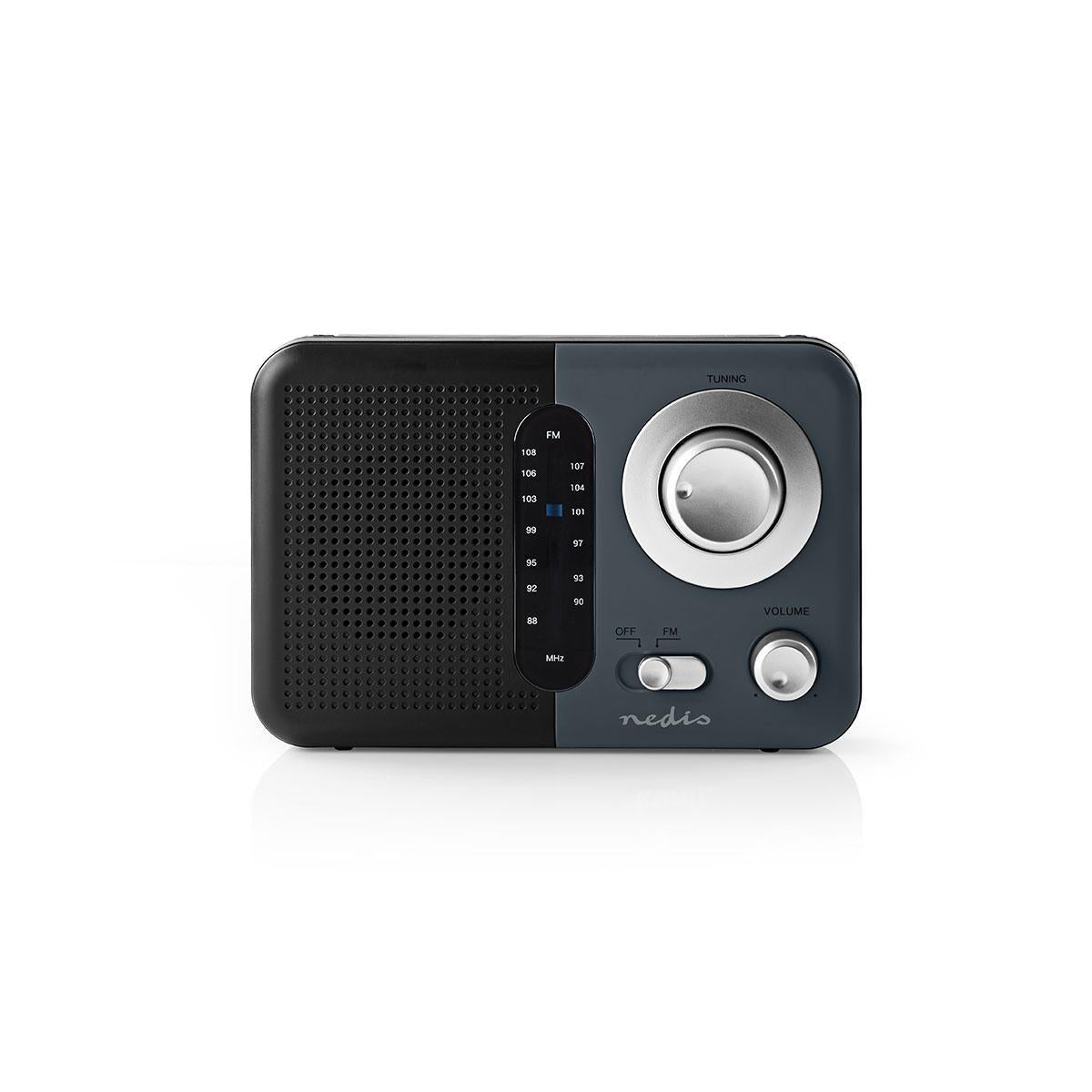 FM-Radio | Tragbare Ausführung | FM | Batteriebetrieben / Netzstromversorgung | Analog | 2.4 W | Scharz-weiß Monitor | Bluetooth® | Kopfhörerausgang | Tragegriff | Grau / Schwarz