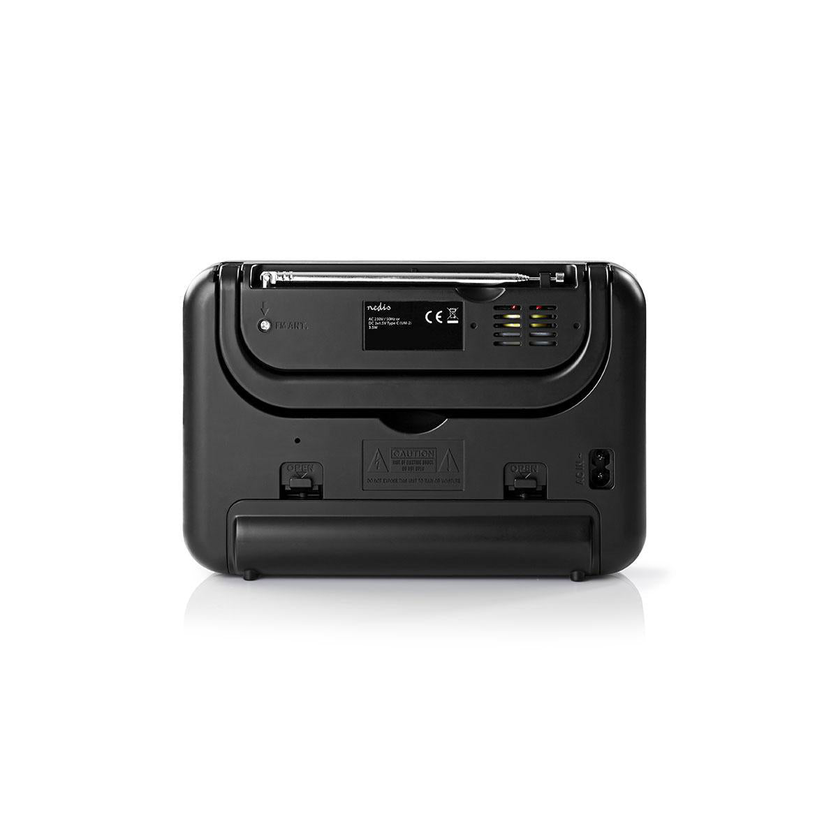 FM-Radio | Tragbare Ausführung | FM | Batteriebetrieben / Netzstromversorgung | Analog | 2.4 W | Scharz-weiß Monitor | Bluetooth® | Kopfhörerausgang | Tragegriff | Grau / Schwarz