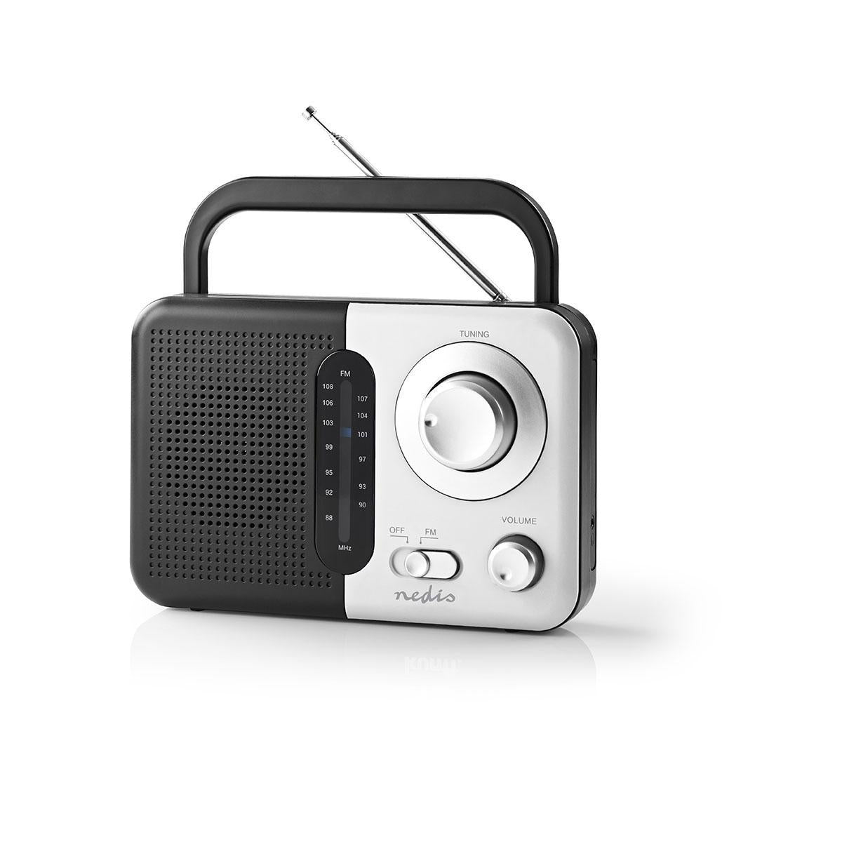 FM-Radio | Tragbare Ausführung | FM | Batteriebetrieben / Netzstromversorgung | Analog | 2.4 W | Scharz-weiß Monitor | Bluetooth® | Kopfhörerausgang | Tragegriff | Schwarz / Weiss