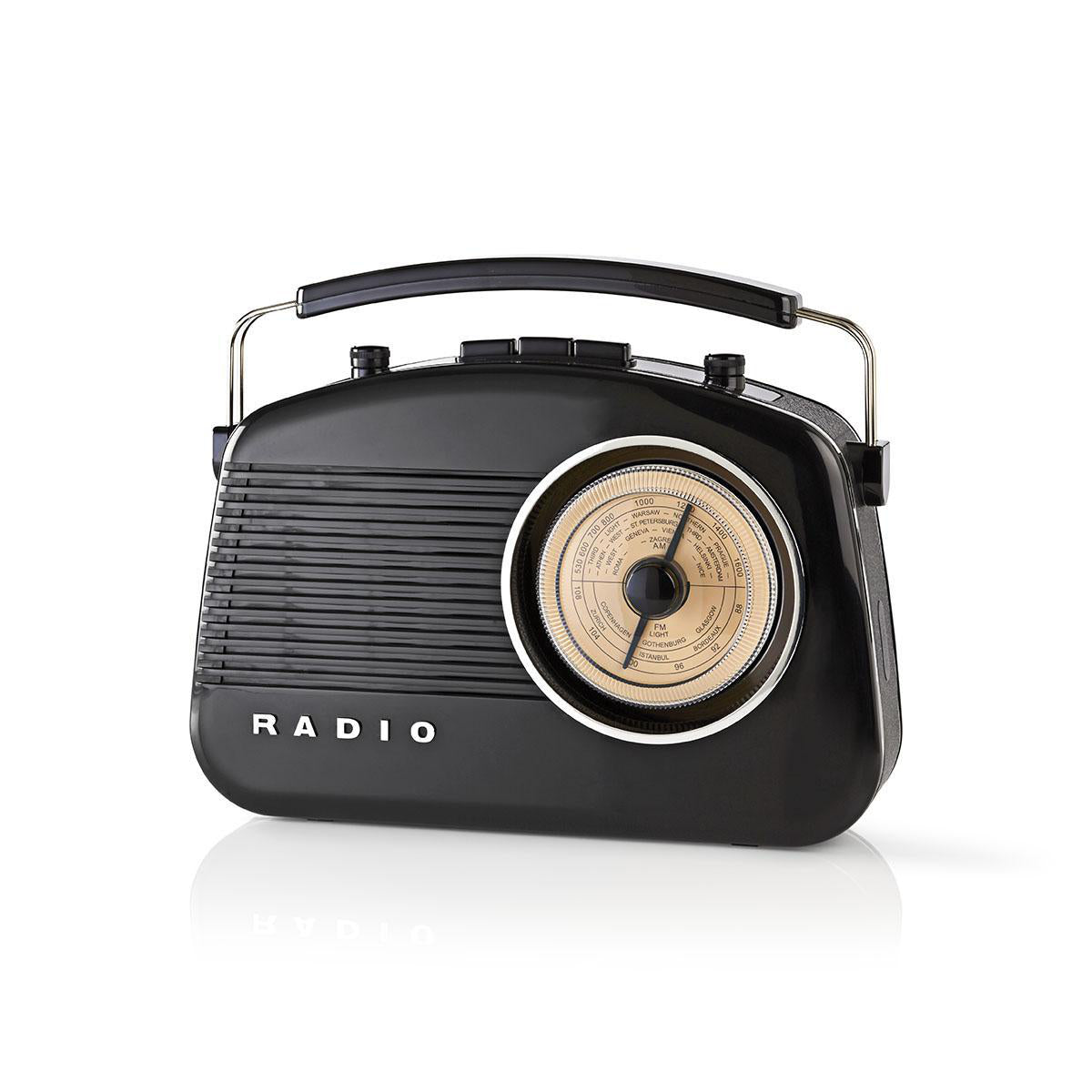 FM-Radio | Tisch Ausführumg | AM / FM | Batteriebetrieben / Netzstromversorgung | Analog | 4.5 W | Bluetooth® | Tragegriff | Schwarz