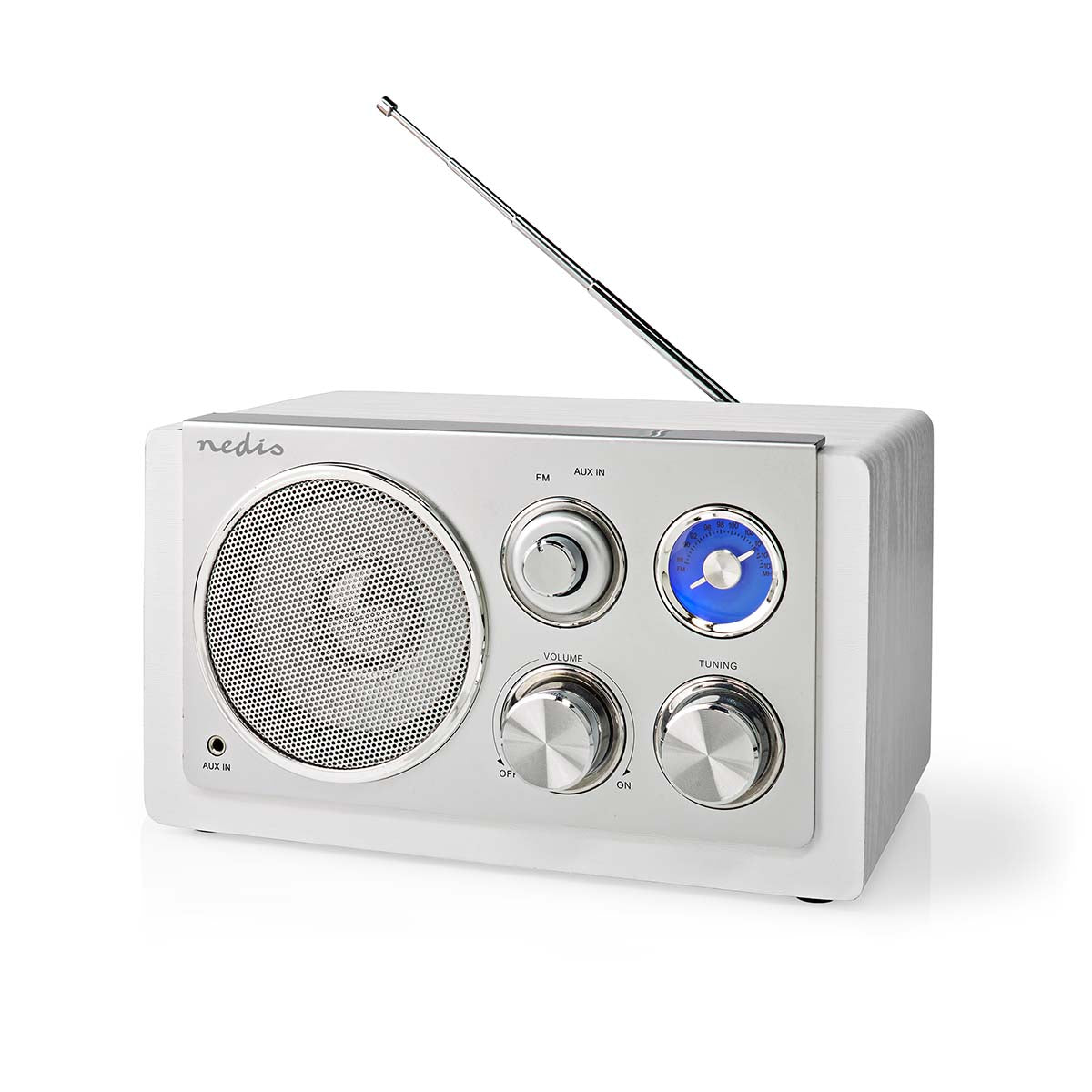 FM-Radio | Tisch Ausführumg | FM | Netzstromversorgung | Analog | 15 W | Bluetooth® | Weiss