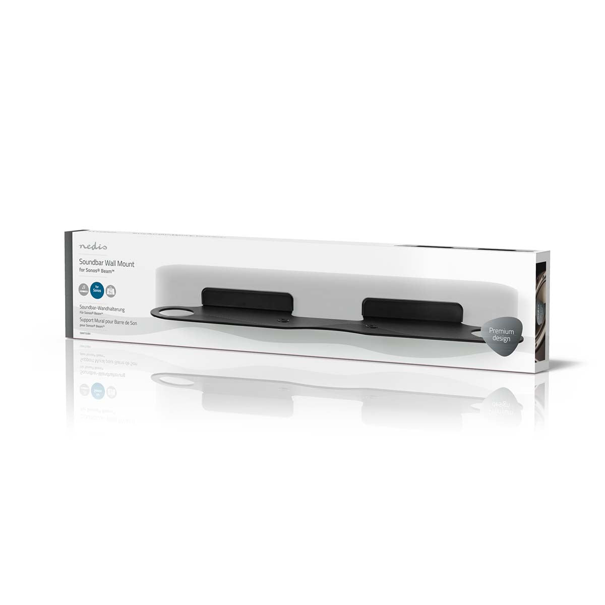 Soundbar Halterung | Kompatibel mit: Sonos® Beam™ | Wand | 5 kg | Fest | ABS / Stahl | Schwarz