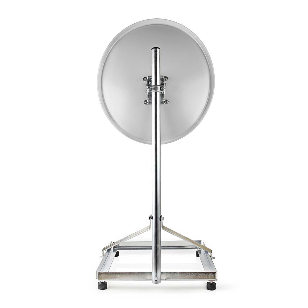 Satelliten Balkon Ständer | Mastlänge: 1.00 m | Maximale Schüsselgröße: 90.0 cm | Bodenplattengröße: 1 x 50 x 50 cm | Stahl | Silber