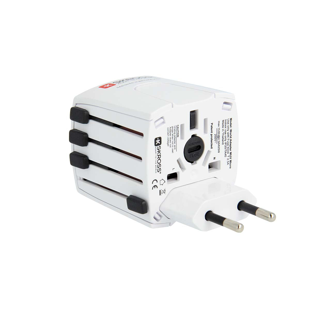 MUV USB (2xA) Kompakter 2-poliger Weltreiseadapter mit 2 integrierten USB-Anschlüssen