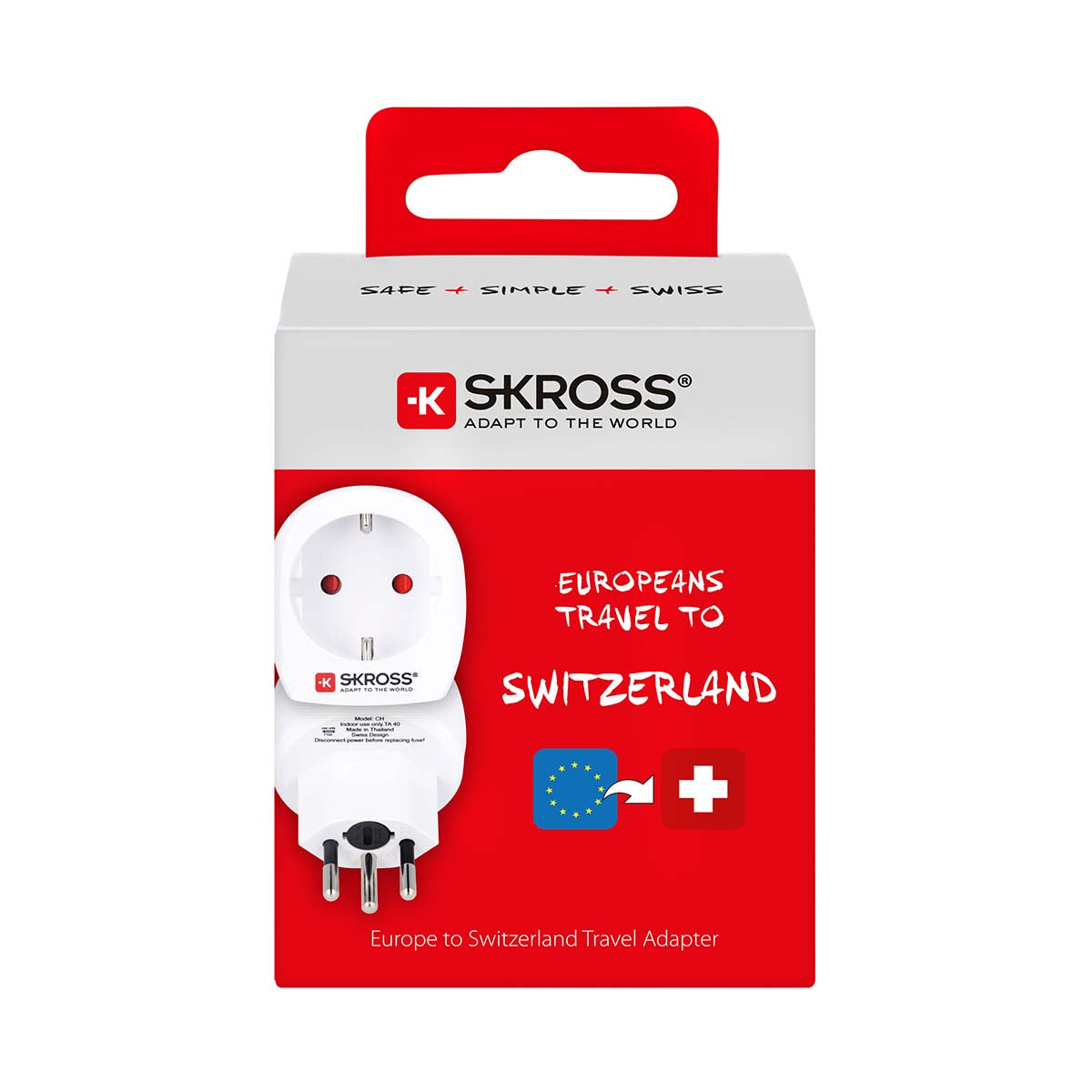 Reise-Adapter Reiseadapter Europa-Schweiz mit Schutzkontakt
