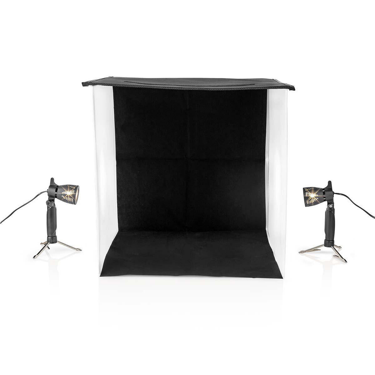 Foto Studio Kit | 400 lm | Faltbar | Hintergründe inkl. | Tragetasche enthalten | Schwarz