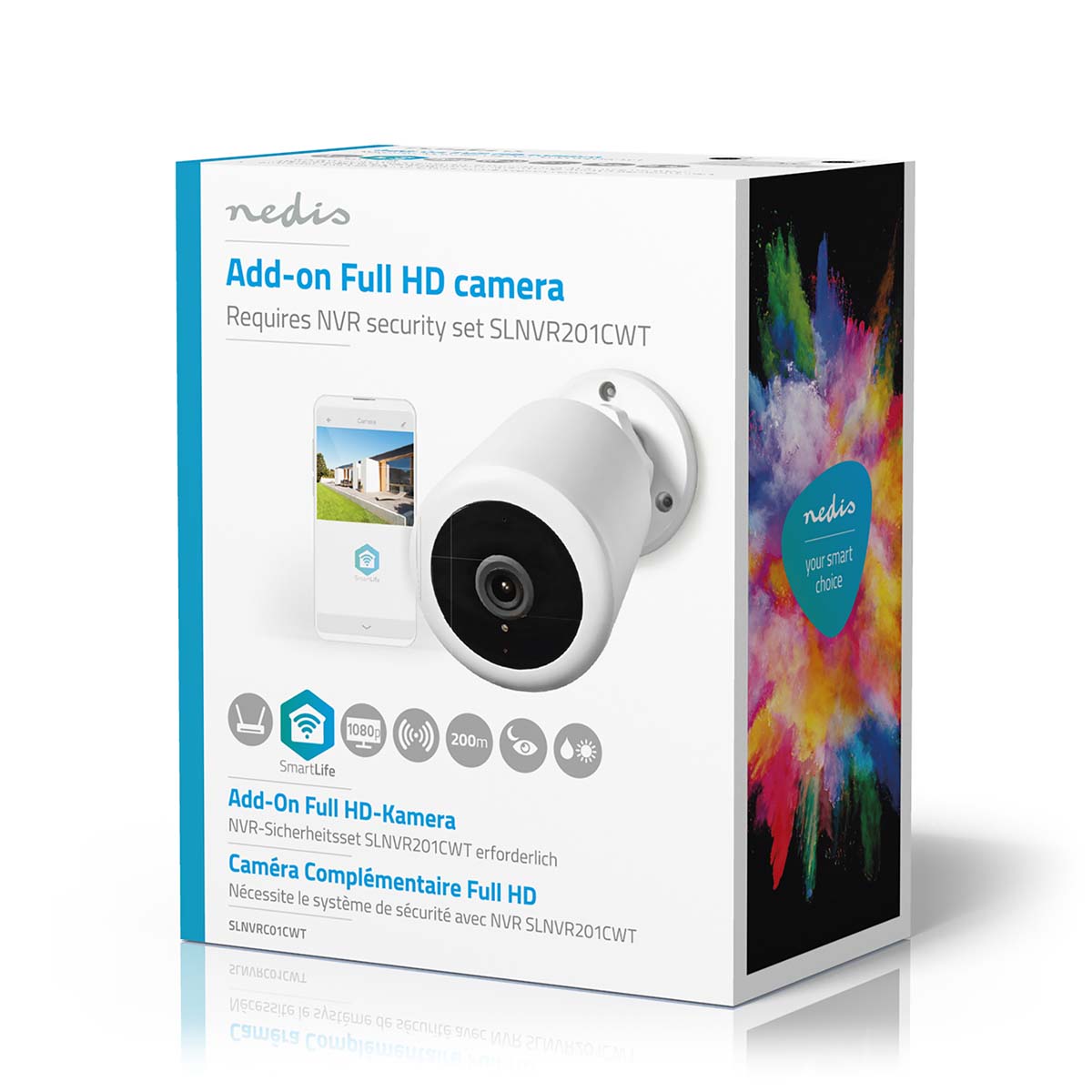 SmartLife Drahtloses Kamerasystem | Zusätzliche Kamera | Full HD 1080p | IP65 | Nachtsicht | Weiss