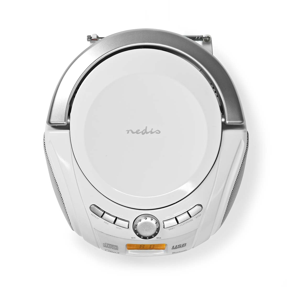 CD-Player Boombox | Batteriebetrieben / Netzstromversorgung | Stereo | 9 W | Bluetooth® | FM | USB Wiedergabe | Tragegriff | Weiss