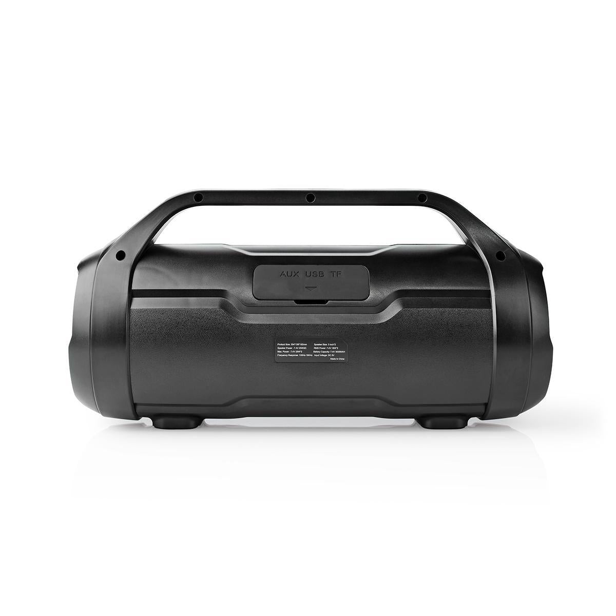 Bluetooth® Party Boombox | 6 Std | 2.0 | 120 W | Medienwiedergabe: AUX / Micro SD / USB | IPX5 | Verknüpfbar | Tragegriff | Partylicht | Schwarz