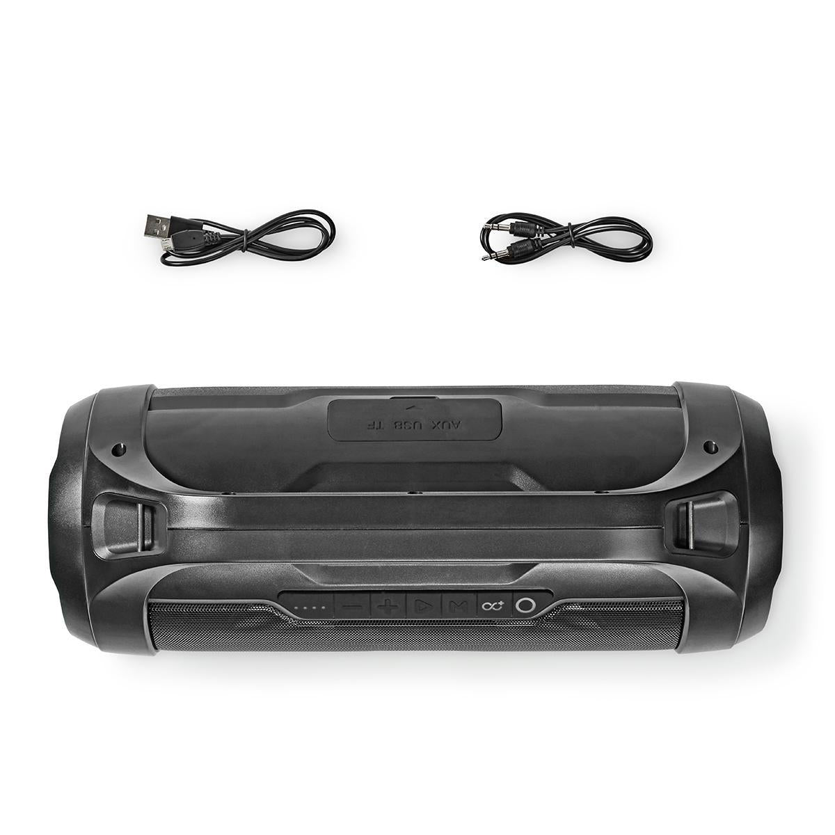 Bluetooth® Party Boombox | 6 Std | 2.0 | 120 W | Medienwiedergabe: AUX / Micro SD / USB | IPX5 | Verknüpfbar | Tragegriff | Partylicht | Schwarz