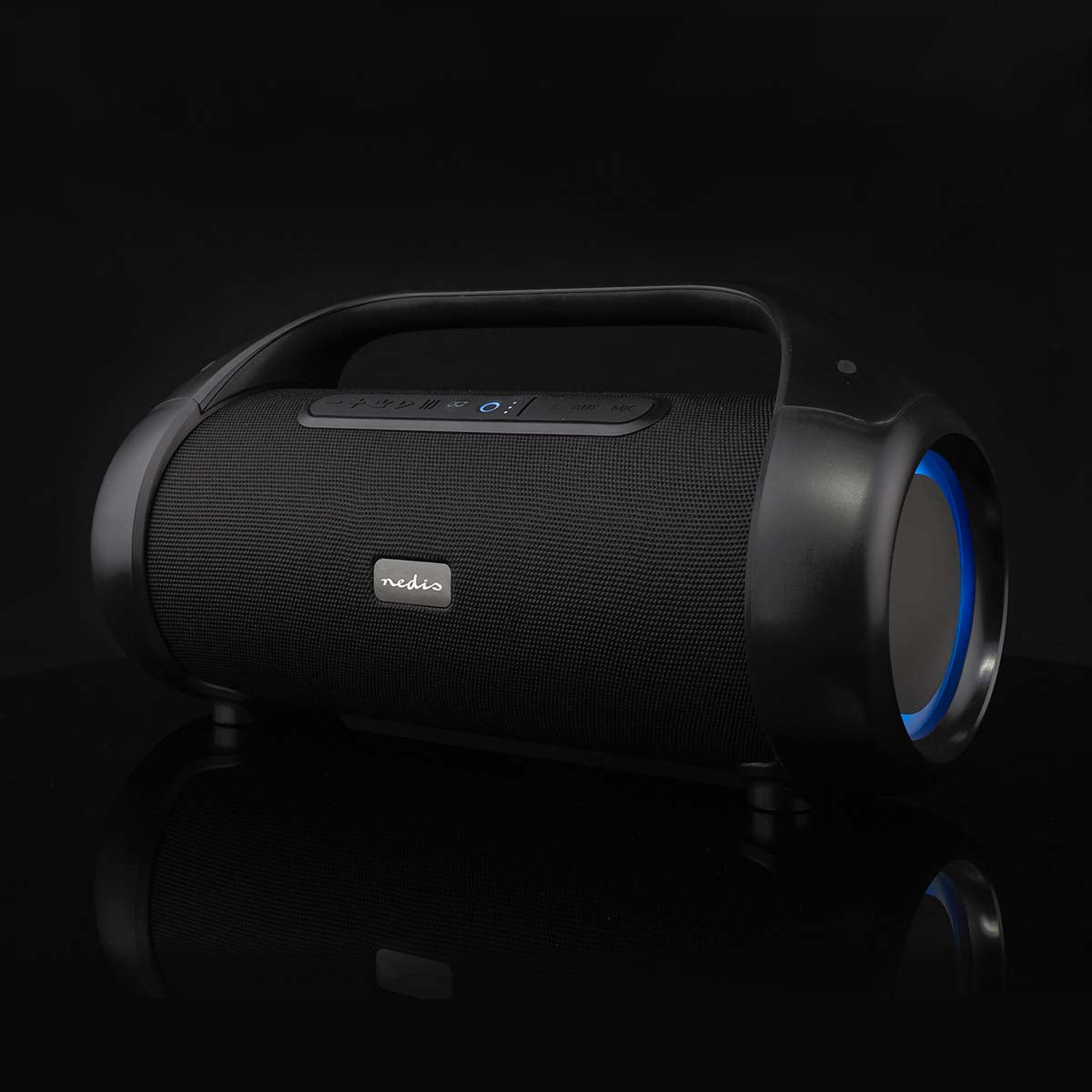 Bluetooth® Party Boombox | 9.5 Std | 2.1 | 120 W | Medienwiedergabe: AUX | IPX5 | Verknüpfbar | Tragegriff | Partylicht | Schwarz