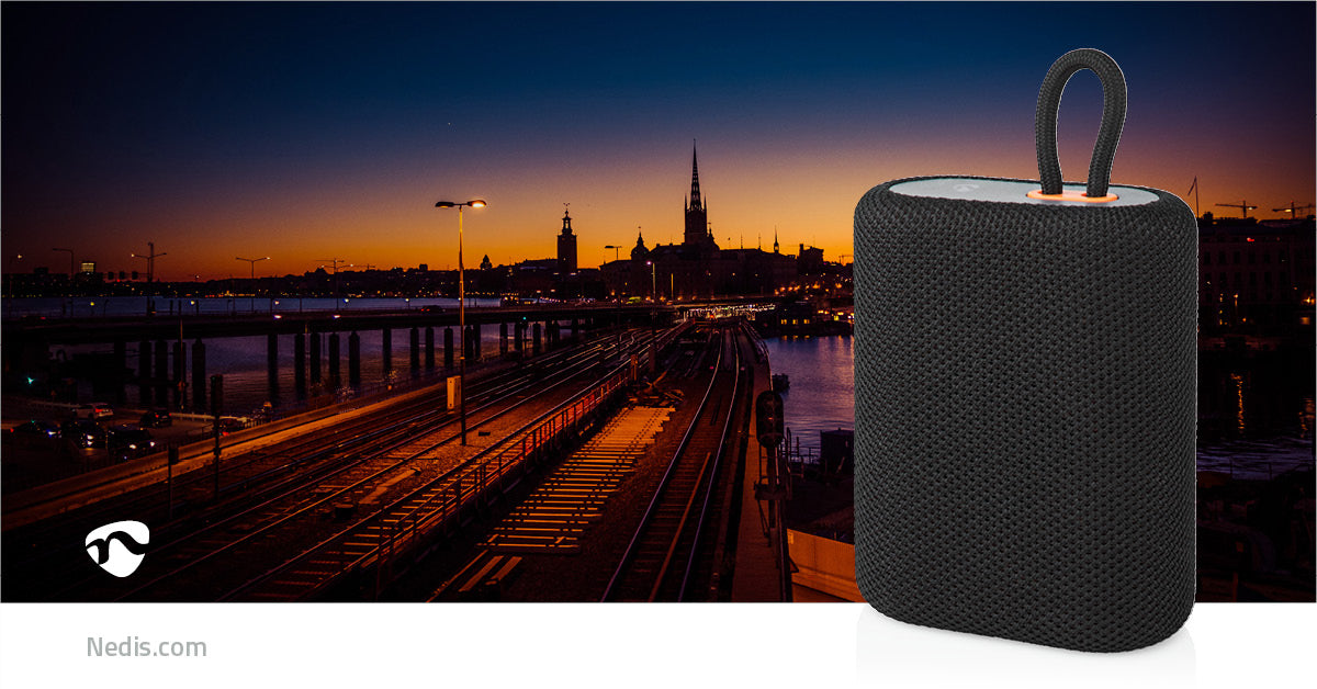 Bluetooth®-Lautsprecher | max. Batteriespielzeit: 7 Std | Handgerät | 7 W | Mono | Eingebautes Mikro | Verknüpfbar | Schwarz