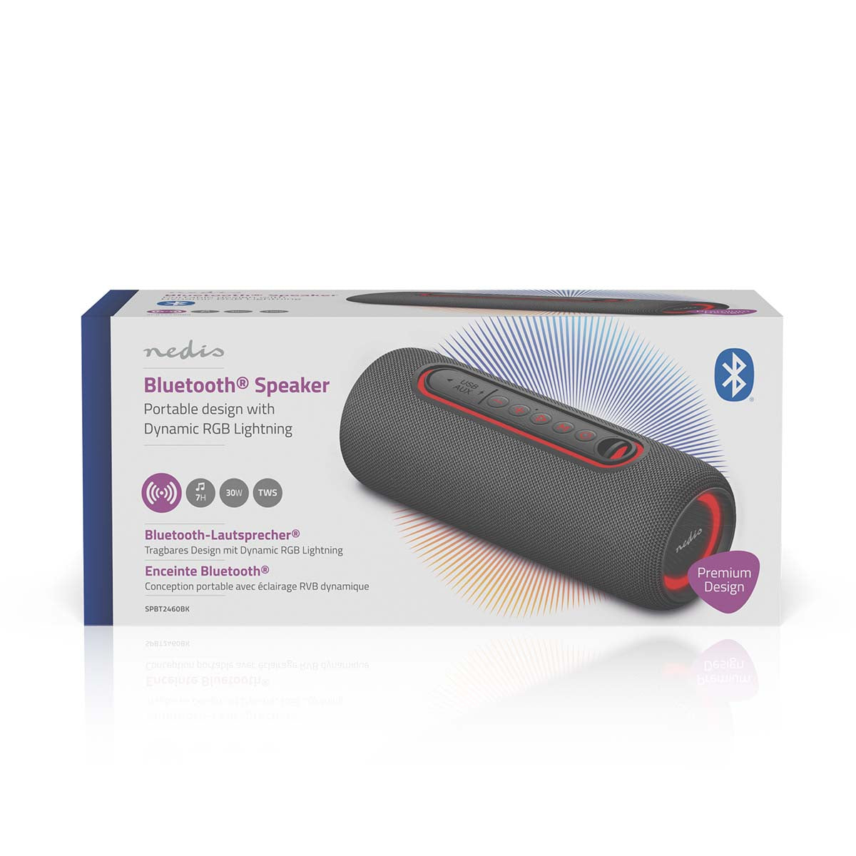 Bluetooth®-Lautsprecher | max. Batteriespielzeit: 4 Std | Handgerät | 30 W | Stereo | Eingebautes Mikro | X5 | Verknüpfbar | Schwarz