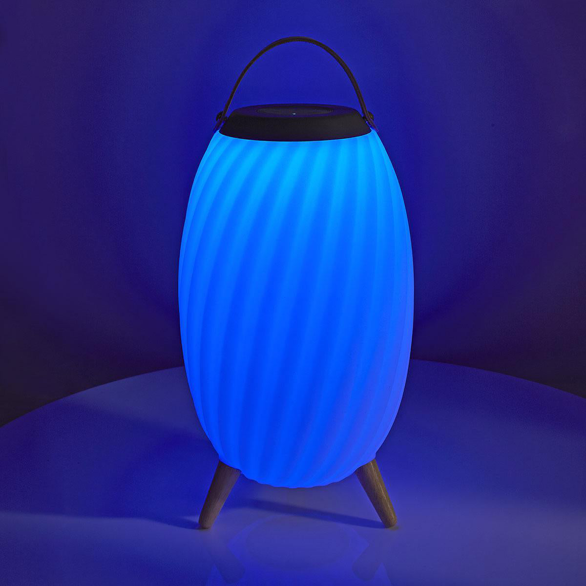 Bluetooth-Lautsprecher mit Mood Light | 6 Std | Ambiente Design | 60 W | Mono | RGB / Warmweiss | IPX5 | Verknüpfbar | Grau / Weiss