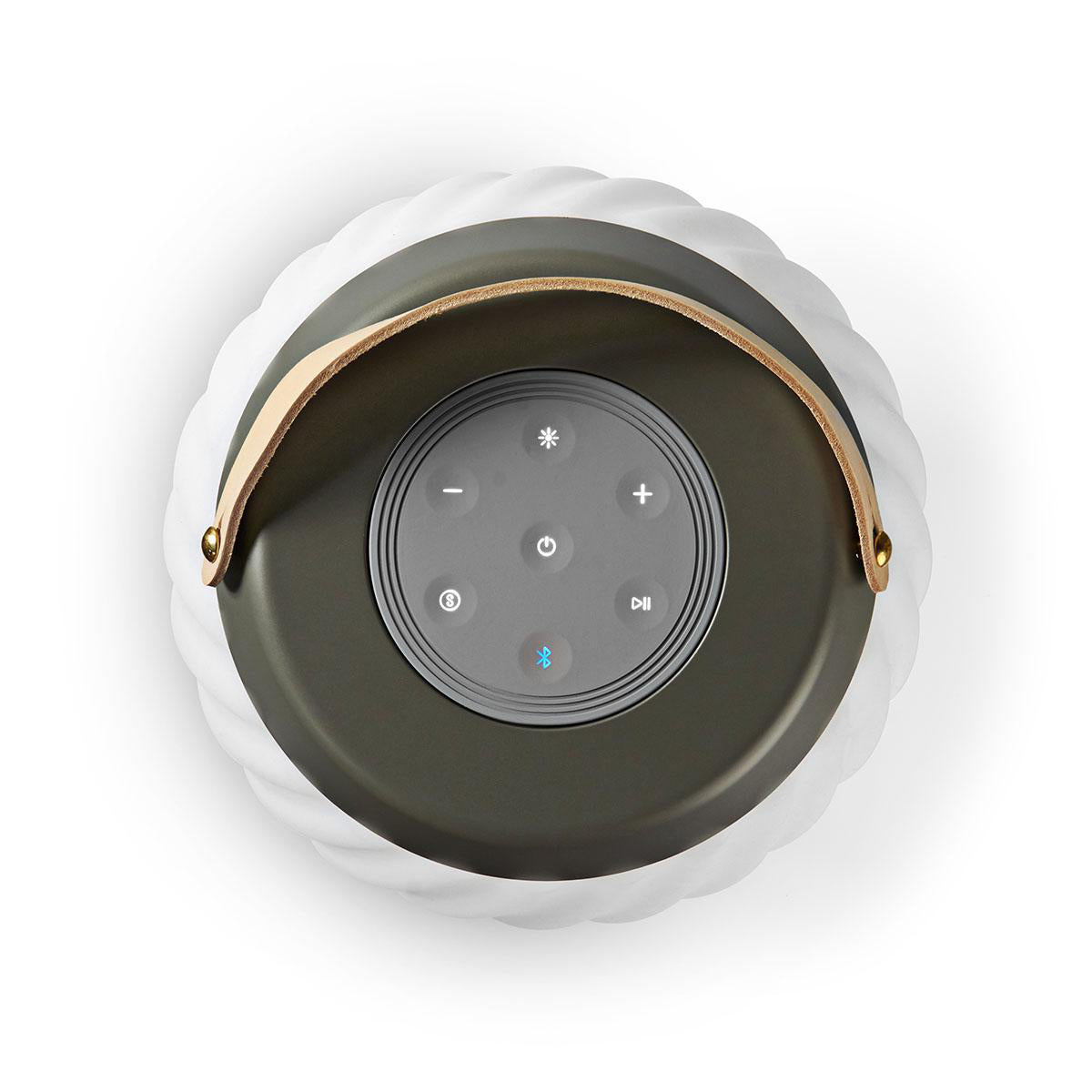 Bluetooth-Lautsprecher mit Mood Light | 6 Std | Ambiente Design | 90 W | Mono | RGB / Warmweiss | IPX5 | Verknüpfbar | Grau / Weiss