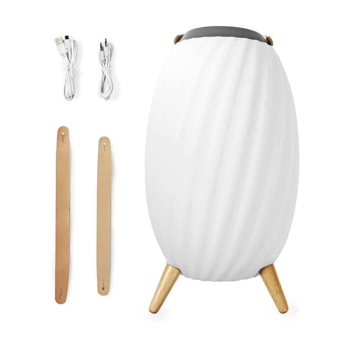 Bluetooth-Lautsprecher mit Mood Light | 6 Std | Ambiente Design | 90 W | Mono | RGB / Warmweiss | IPX5 | Verknüpfbar | Grau / Weiss