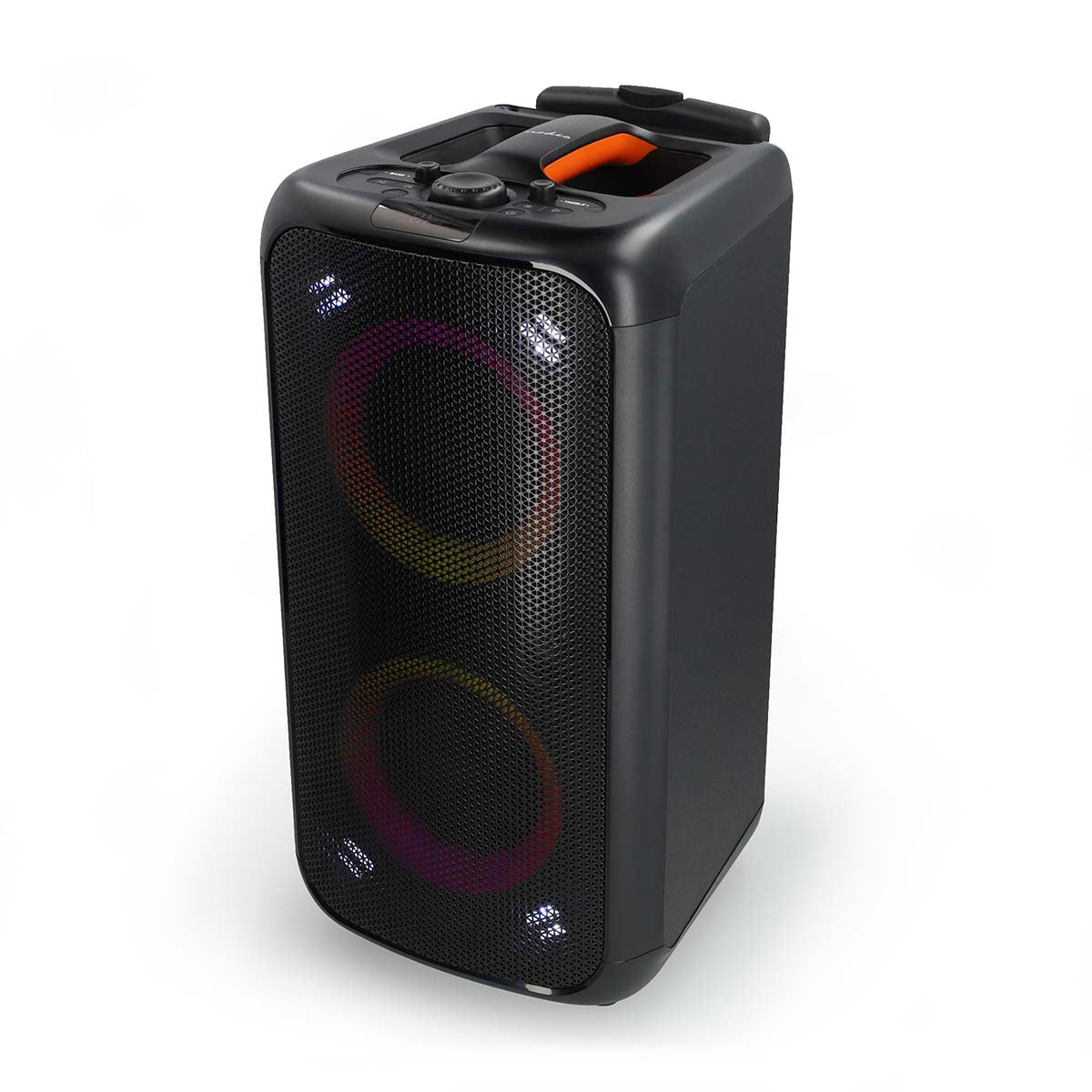 Bluetooth®-Party-Lautsprecher | max. Batteriespielzeit: 5 Std | 240 W | Tragegriff | Partylicht | Equalizer | Orange / Schwarz