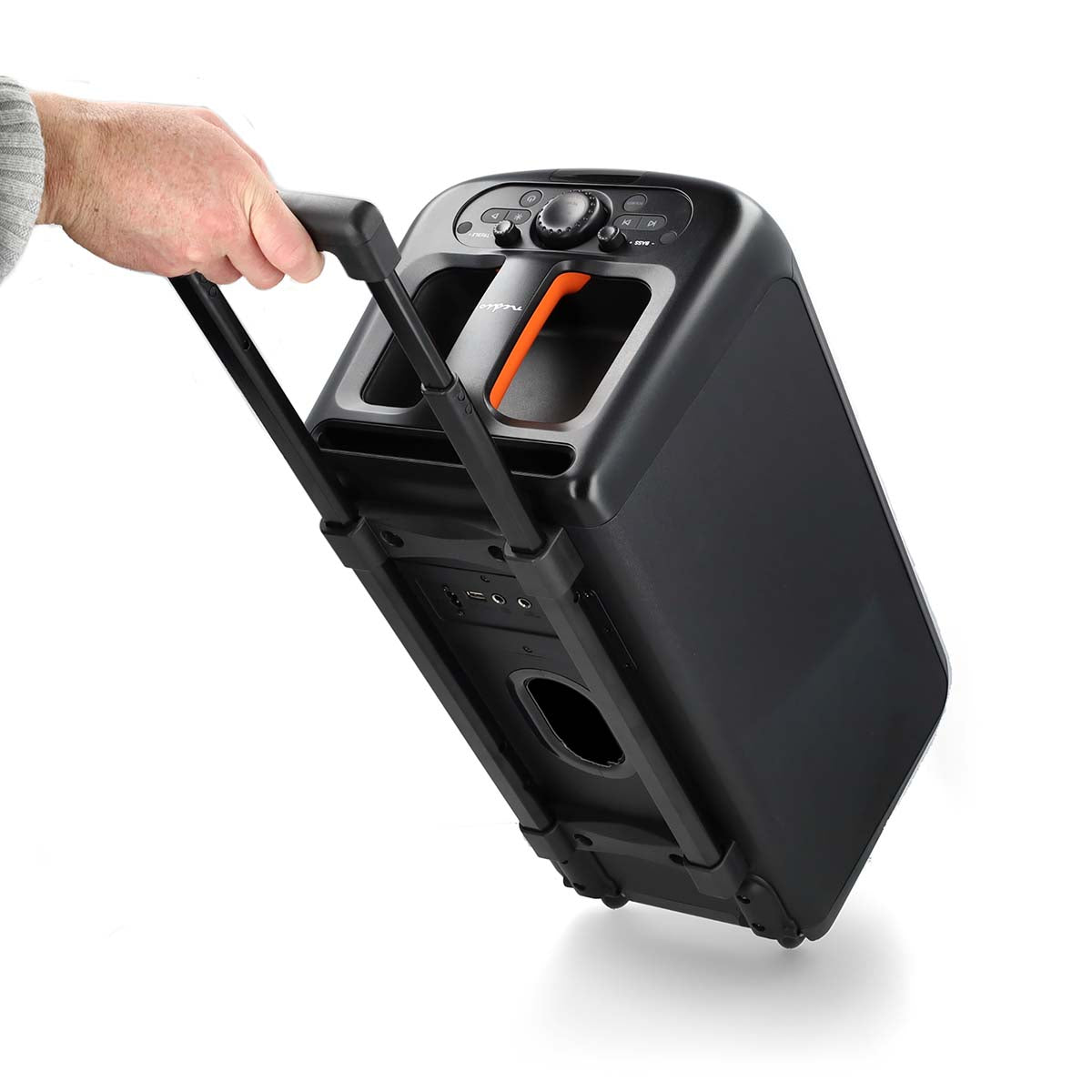 Bluetooth®-Party-Lautsprecher | max. Batteriespielzeit: 5 Std | 240 W | Tragegriff | Partylicht | Equalizer | Orange / Schwarz