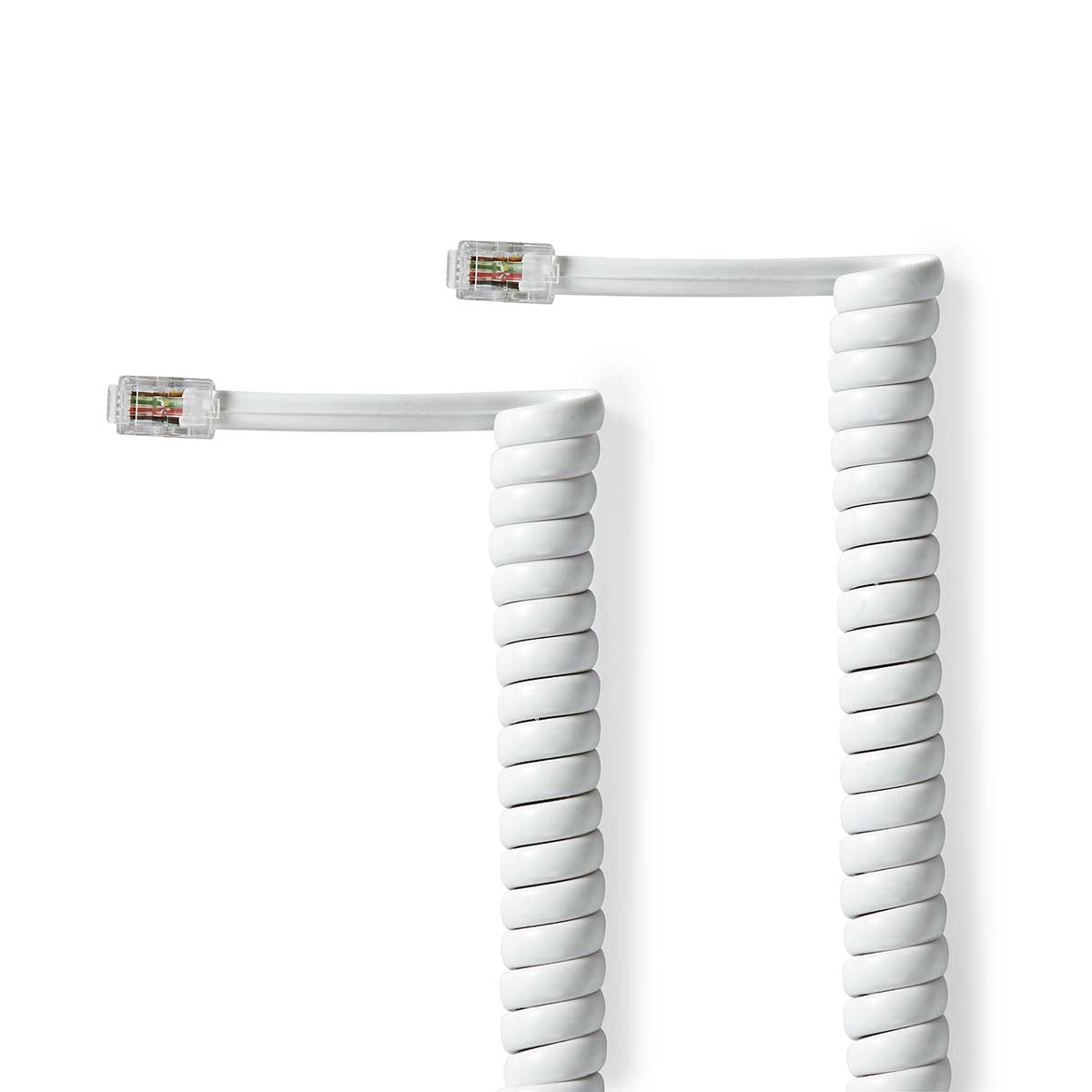 Telefonkabel | RJ10 Stecker | RJ10 Stecker | 2.00 m | Kabeldesign: Aufgerollt | Kabeltyp: RJ10 | Weiss