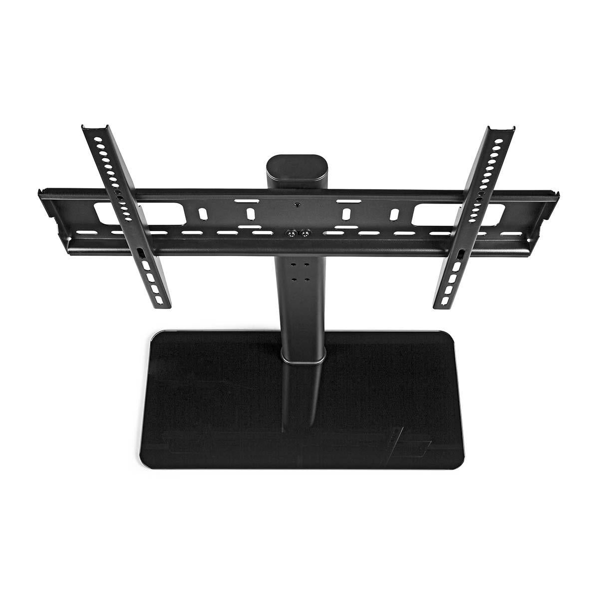 Fester TV-Ständer | 32-65 " | maximal unterstützes Bildschirmgewicht: 45 kg | Einstellbare voreingestellte Höhen | Gehärtetes Glas / Stahl | Schwarz