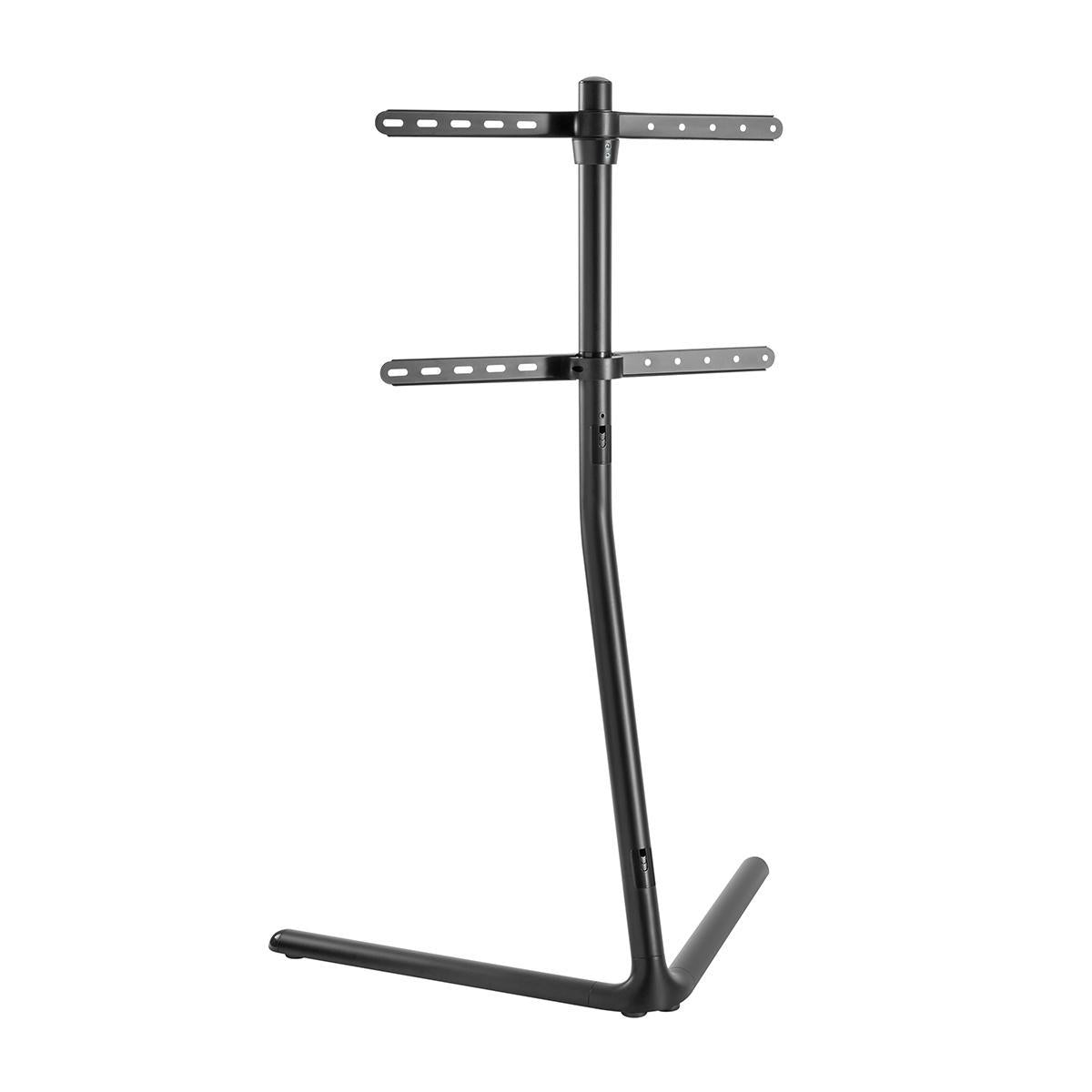 TV Bodenständer | 49-70 " | maximal unterstützes Bildschirmgewicht: 40 kg | V-shape Design | Anti-Kipp-Gurt | Schnappverschluss | Aluminium / Stahl | Schwarz