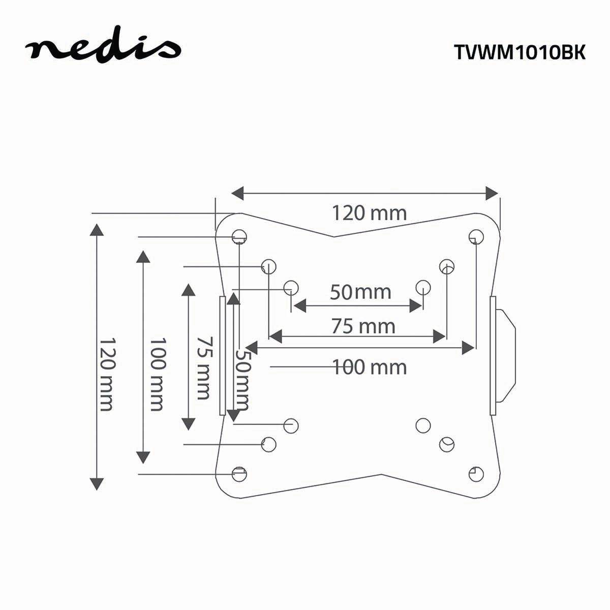 Feste TV-Wandhalterung | 13-27 " | maximal unterstützes Bildschirmgewicht: 30 kg | Minimaler Wandabstand: 20 mm | Stahl | Schwarz