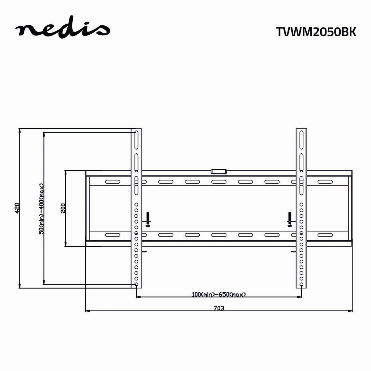 Feste TV-Wandhalterung | 42-70 " | maximal unterstützes Bildschirmgewicht: 60 kg | Minimaler Wandabstand: 29 mm | Stahl | Schwarz