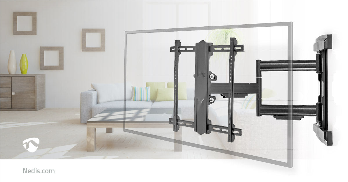 Vollbewegliche-TV-Wandhalterung | 37-80 " | maximal unterstützes Bildschirmgewicht: 50 kg | kippbar | drehbar | Minimaler Wandabstand: 70 mm | Maximaler Wandabstand: 650 mm | 3 Drehpunkt(e) | Stahl | Schwarz