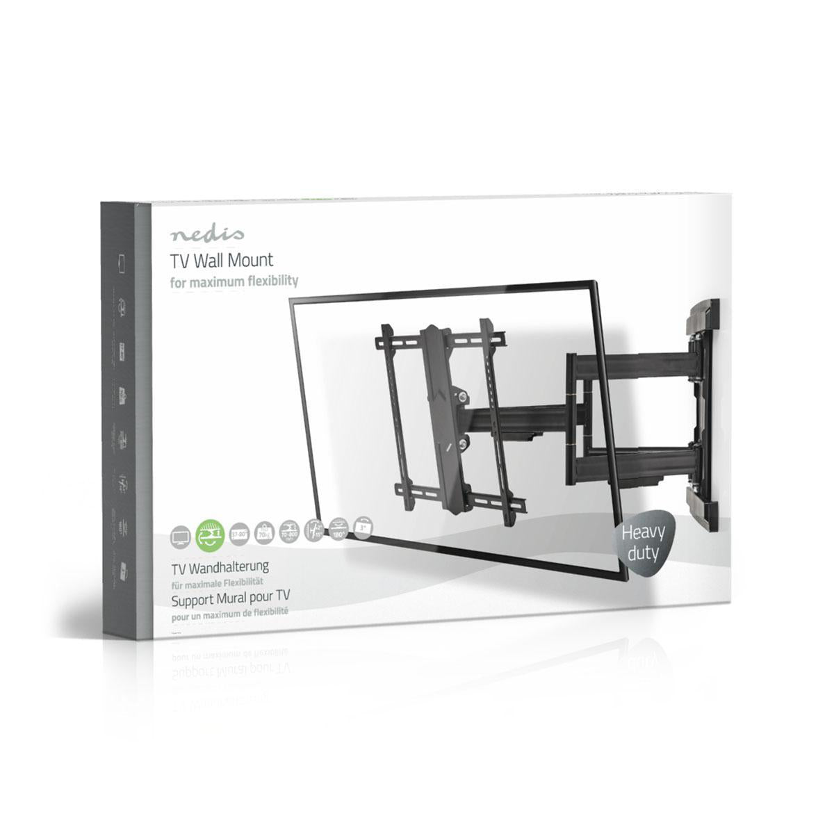 Vollbewegliche-TV-Wandhalterung | 37-80 " | maximal unterstützes Bildschirmgewicht: 70 kg | kippbar | drehbar | Minimaler Wandabstand: 70 mm | Maximaler Wandabstand: 800 mm | 6 Drehpunkt(e) | Stahl | Schwarz