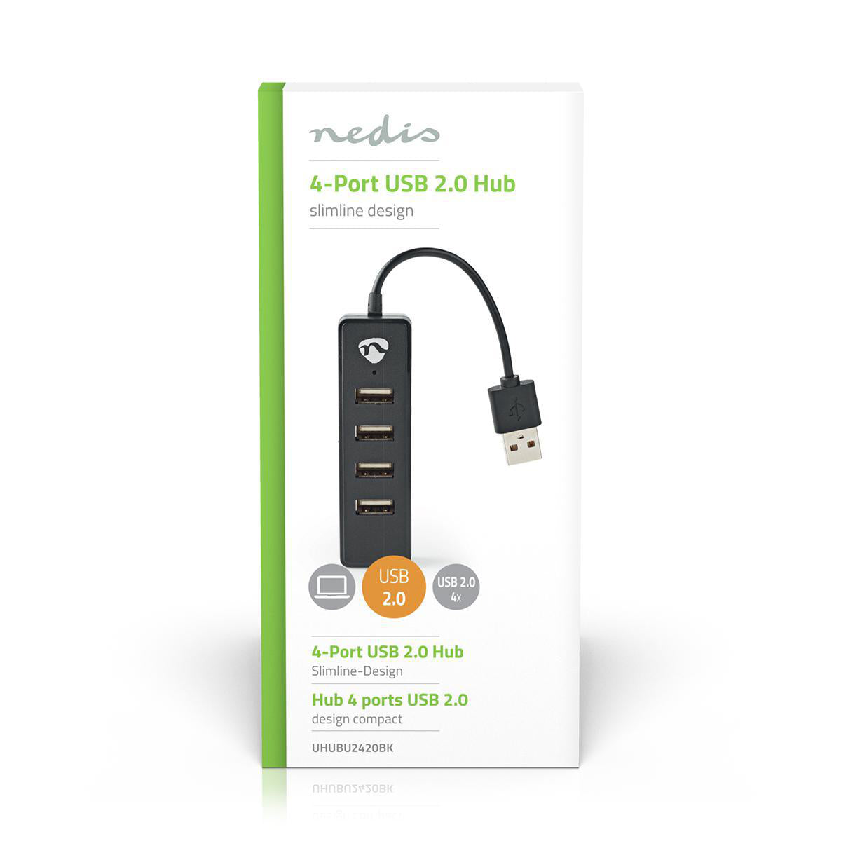 USB-Hub | USB-A Stecker | 4x USB A Female | 4-Port port(s) | USB 2.0 | Stromversorgung über USB