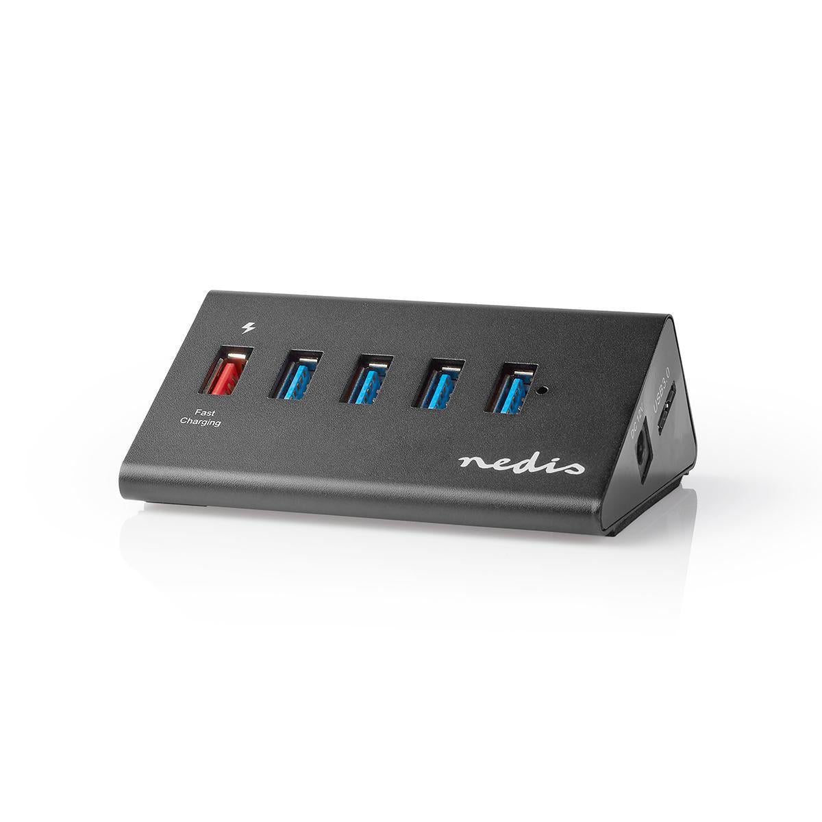 USB-Hub | USB Micro-B Buchse | USB-A Buchse | 5-Port port(s) | QC3.0 / USB 3.2 Gen 1 | Netzstromversorgung / Stromversorgung über USB | 5 Gbps | 5x USB