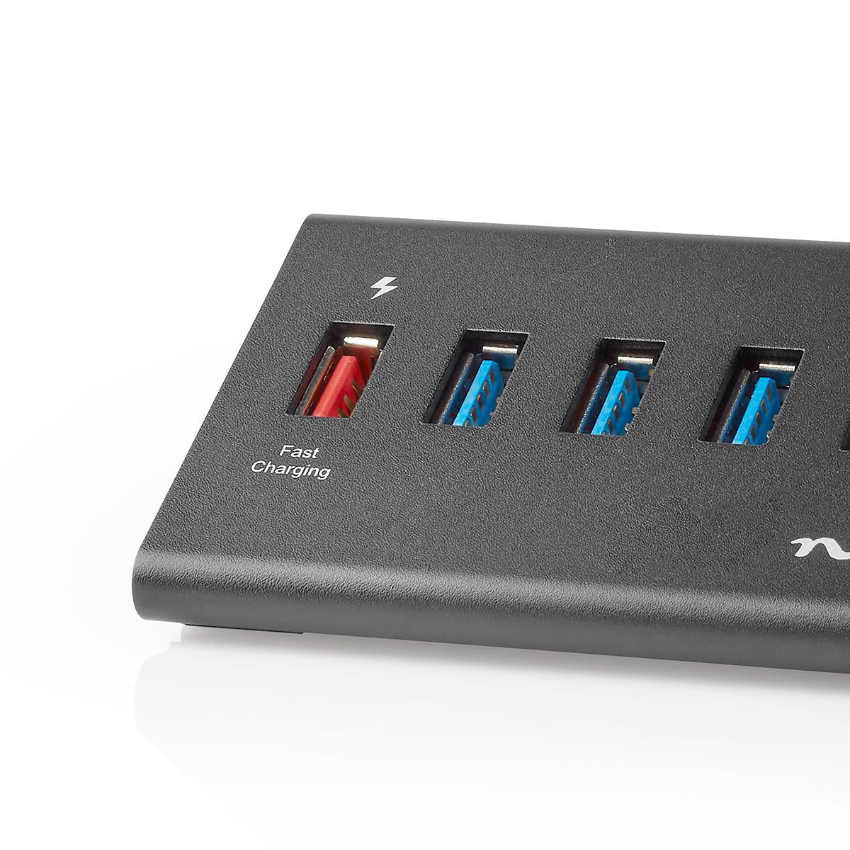 USB-Hub | USB Micro-B Buchse | USB-A Buchse | 5-Port port(s) | QC3.0 / USB 3.2 Gen 1 | Netzstromversorgung / Stromversorgung über USB | 5 Gbps | 5x USB