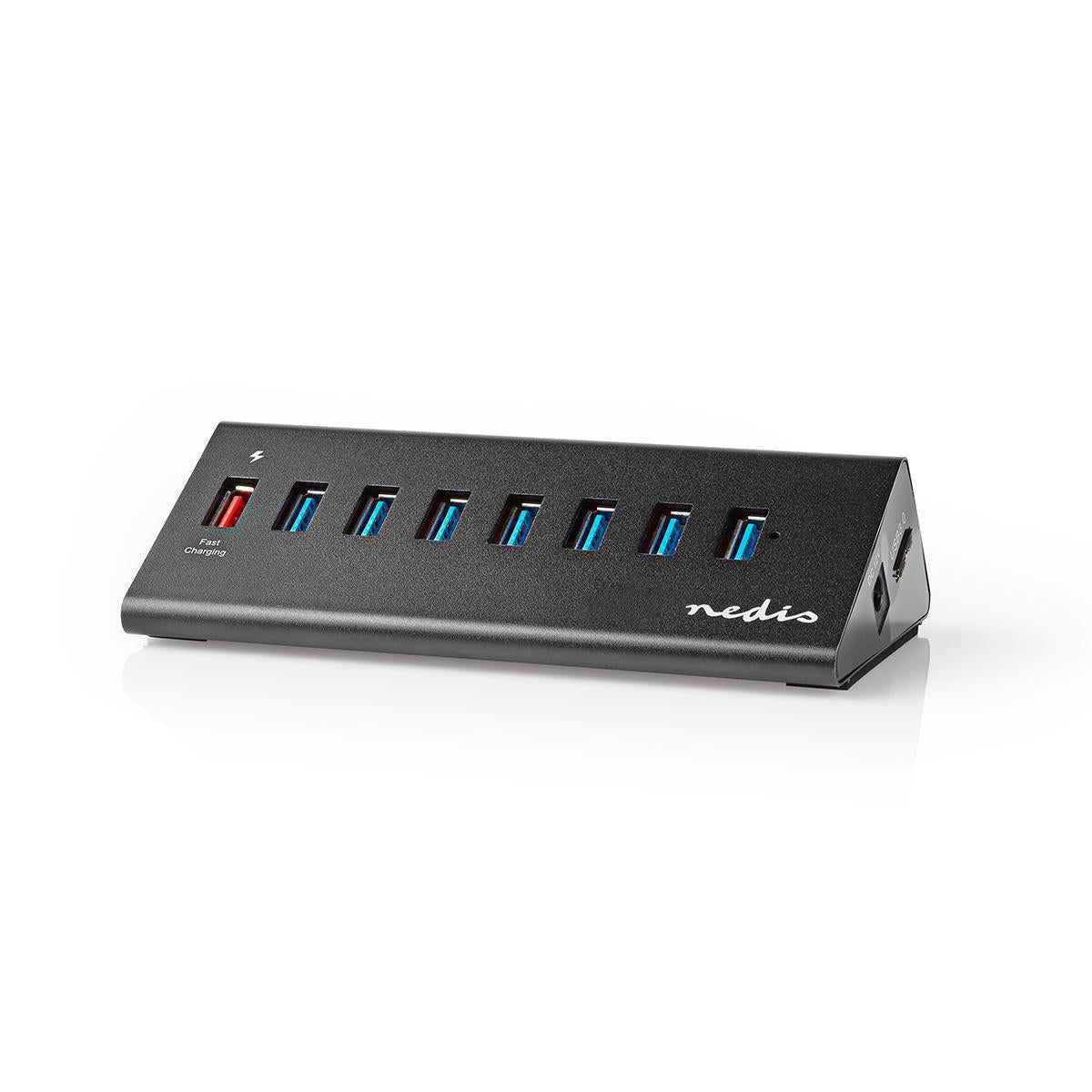 USB-Hub | USB Micro-B Buchse | USB-A Buchse | 8-Port port(s) | QC3.0 / USB 3.2 Gen 1 | Netzstromversorgung / Stromversorgung über USB | 5 Gbps | 8x USB