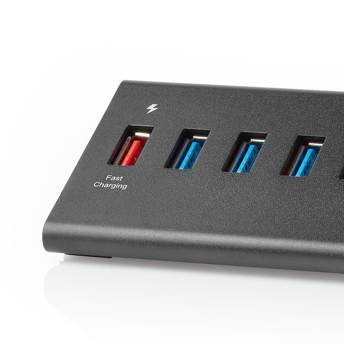 USB-Hub | USB Micro-B Buchse | USB-A Buchse | 8-Port port(s) | QC3.0 / USB 3.2 Gen 1 | Netzstromversorgung / Stromversorgung über USB | 5 Gbps | 8x USB