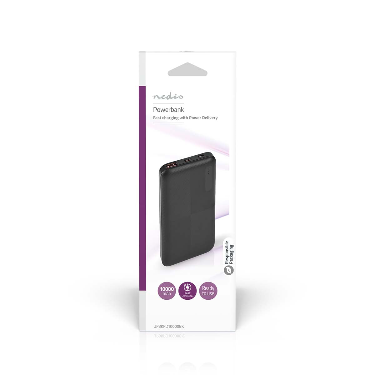 powerbank | 10000 mAh | 1.5 / 2.0 / 3.0 A | Anzahl der Ausgänge: 2 | Ausgangsanschluss: 1x USB-A / 1x USB-C™ | Eingangsverbindung: 1x Micro USB / 1x USB-C™ | PD2.0 18W | Lithium-Polymer