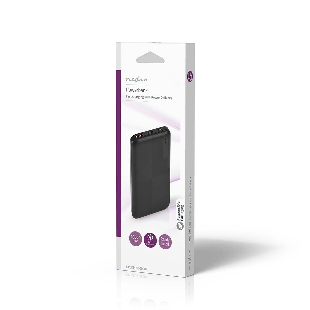 powerbank | 10000 mAh | 1.5 / 2.0 / 3.0 A | Anzahl der Ausgänge: 2 | Ausgangsanschluss: 1x USB-A / 1x USB-C™ | Eingangsverbindung: 1x Micro USB / 1x USB-C™ | PD2.0 18W | Lithium-Polymer