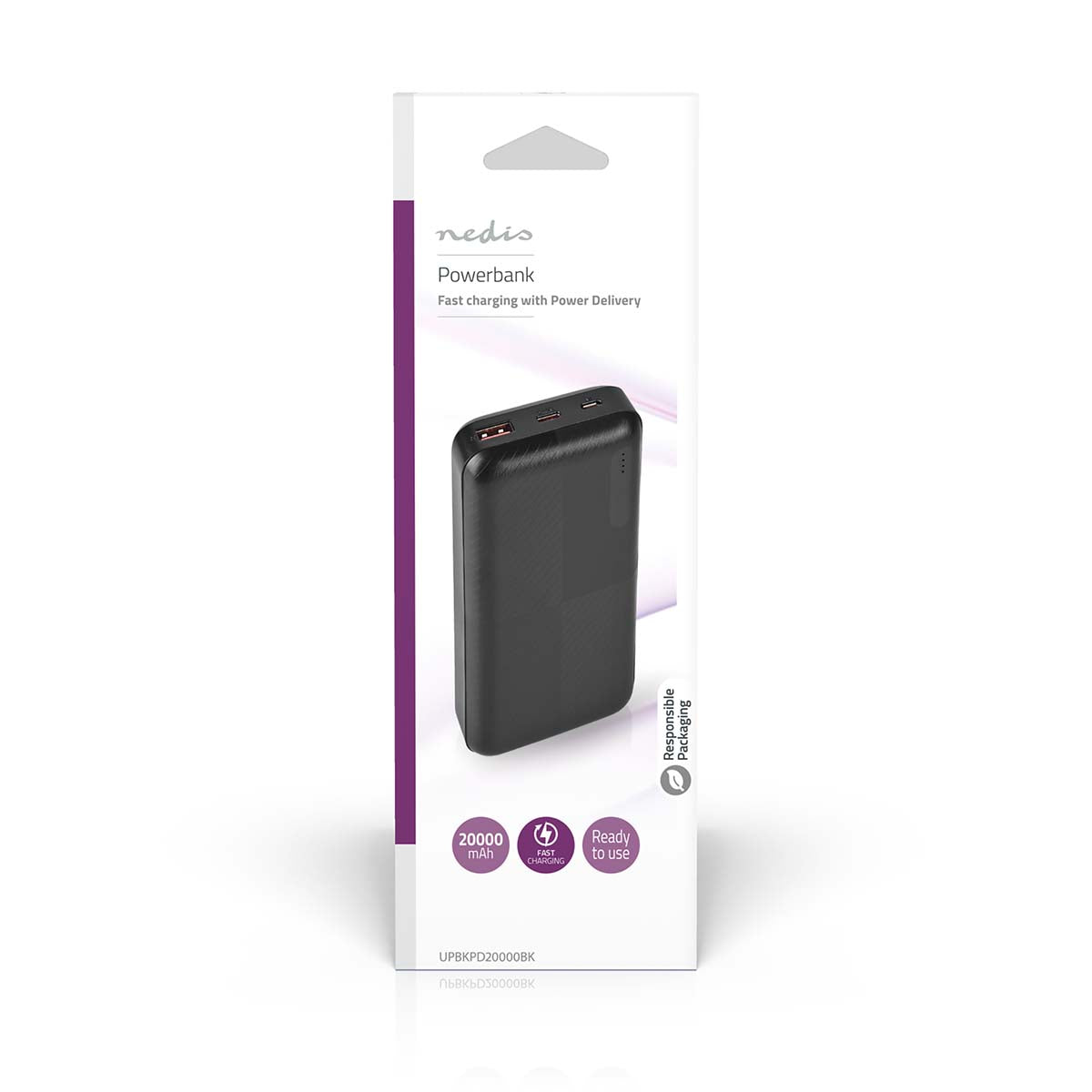 powerbank | 20000 mAh | 1.5 / 2.0 / 3.0 A | Anzahl der Ausgänge: 2 | Ausgangsanschluss: 1x USB-A / 1x USB-C™ | Eingangsverbindung: 1x Micro USB / 1x USB-C™ | PD2.0 18W | Lithium-Polymer