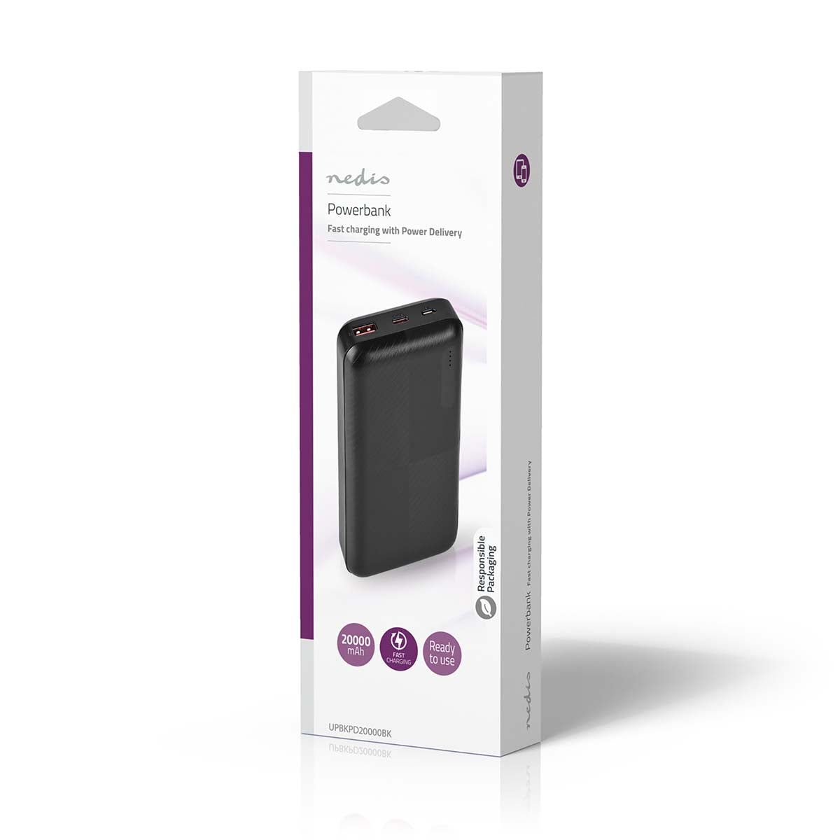 powerbank | 20000 mAh | 1.5 / 2.0 / 3.0 A | Anzahl der Ausgänge: 2 | Ausgangsanschluss: 1x USB-A / 1x USB-C™ | Eingangsverbindung: 1x Micro USB / 1x USB-C™ | PD2.0 18W | Lithium-Polymer