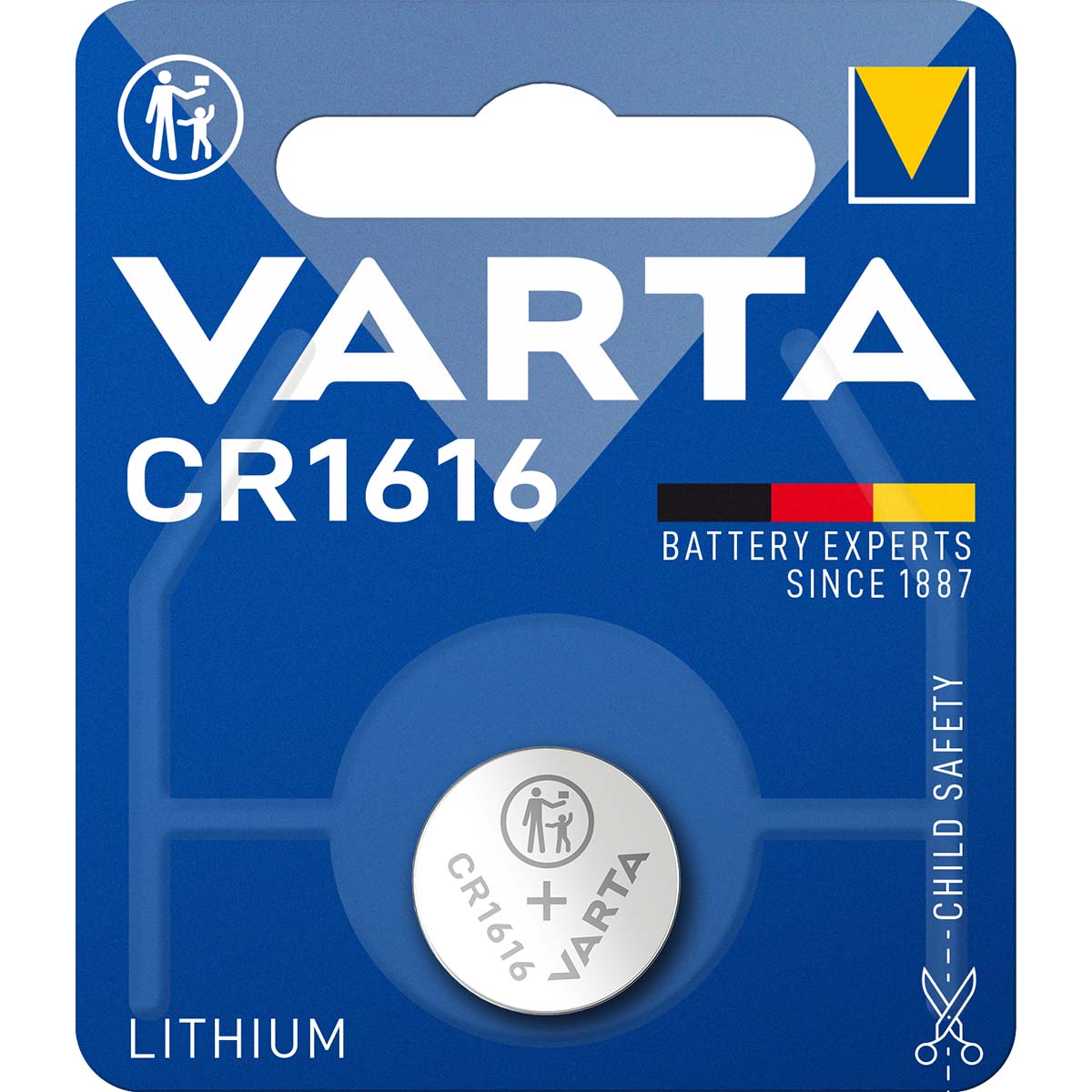 Lithium-Knopfzelle CR1616 | 3 V DC | 55 mAh | 1-Blister | Silber
