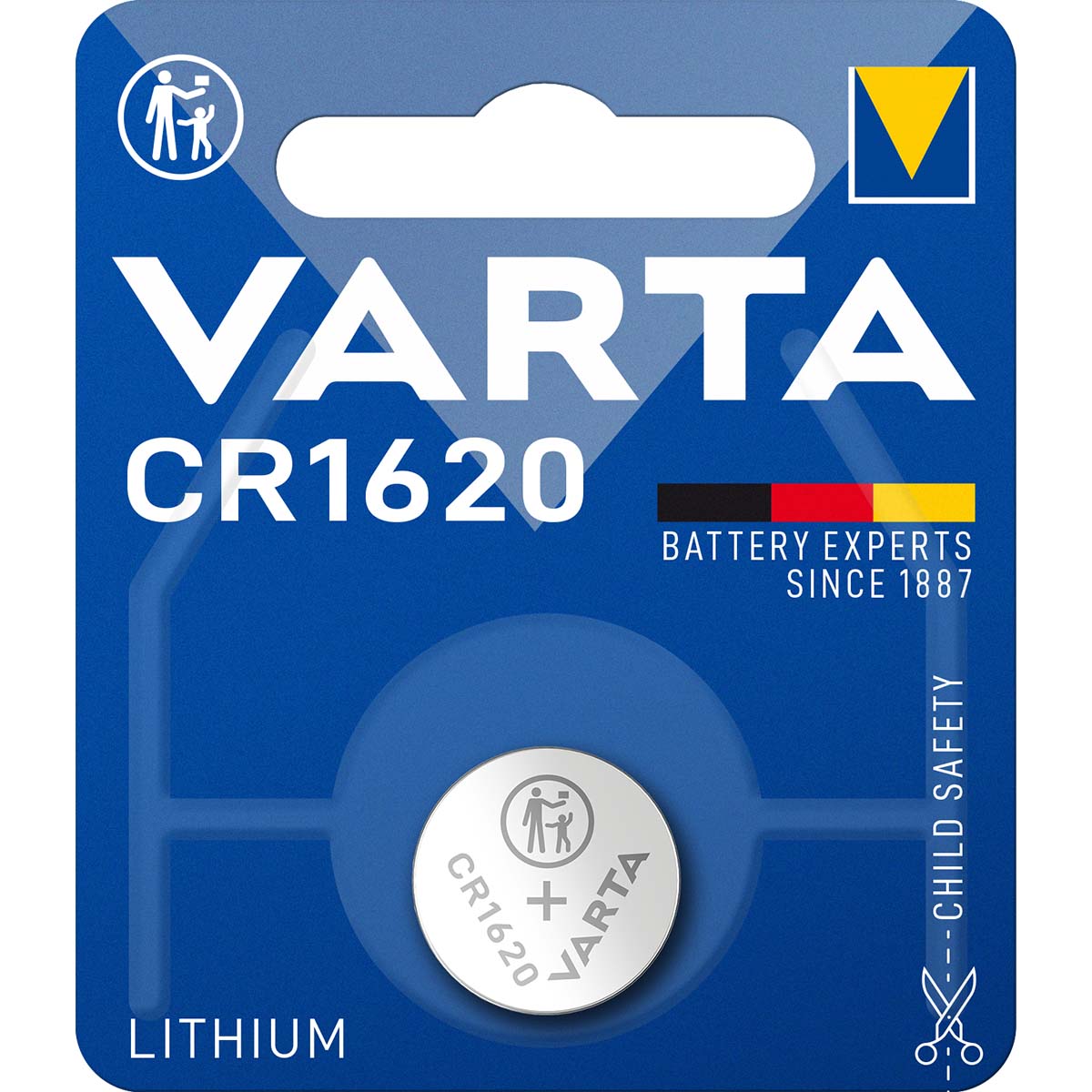 Lithium-Knopfzelle CR1620 | 3 V DC | 70 mAh | 1-Blister | Silber