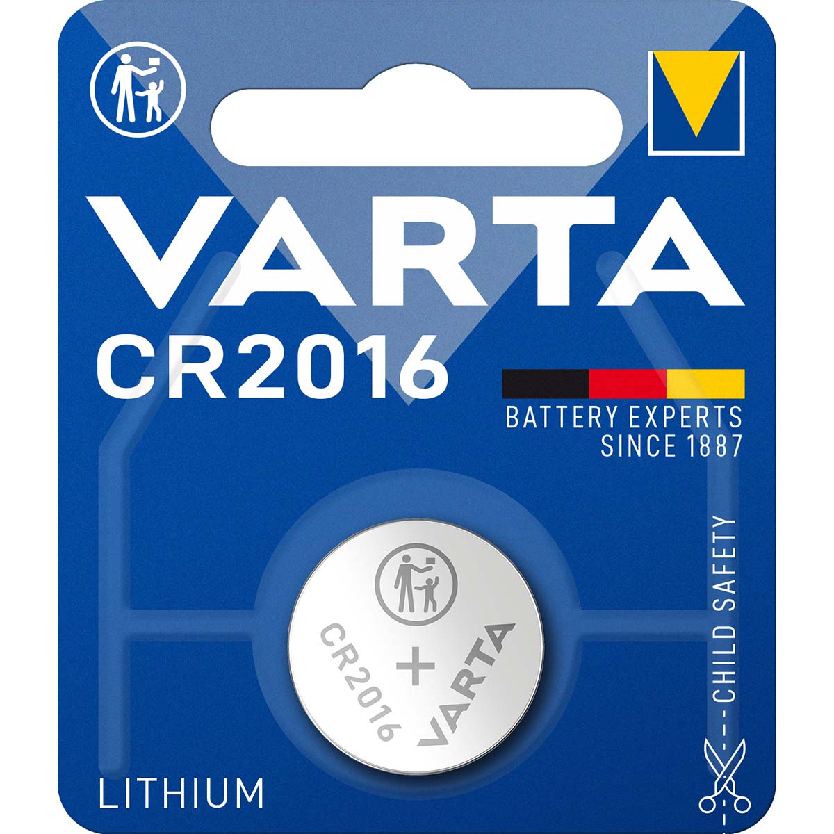Lithium-Knopfzelle CR2016 | 3 V DC | 87 mAh | 1-Blister | Silber