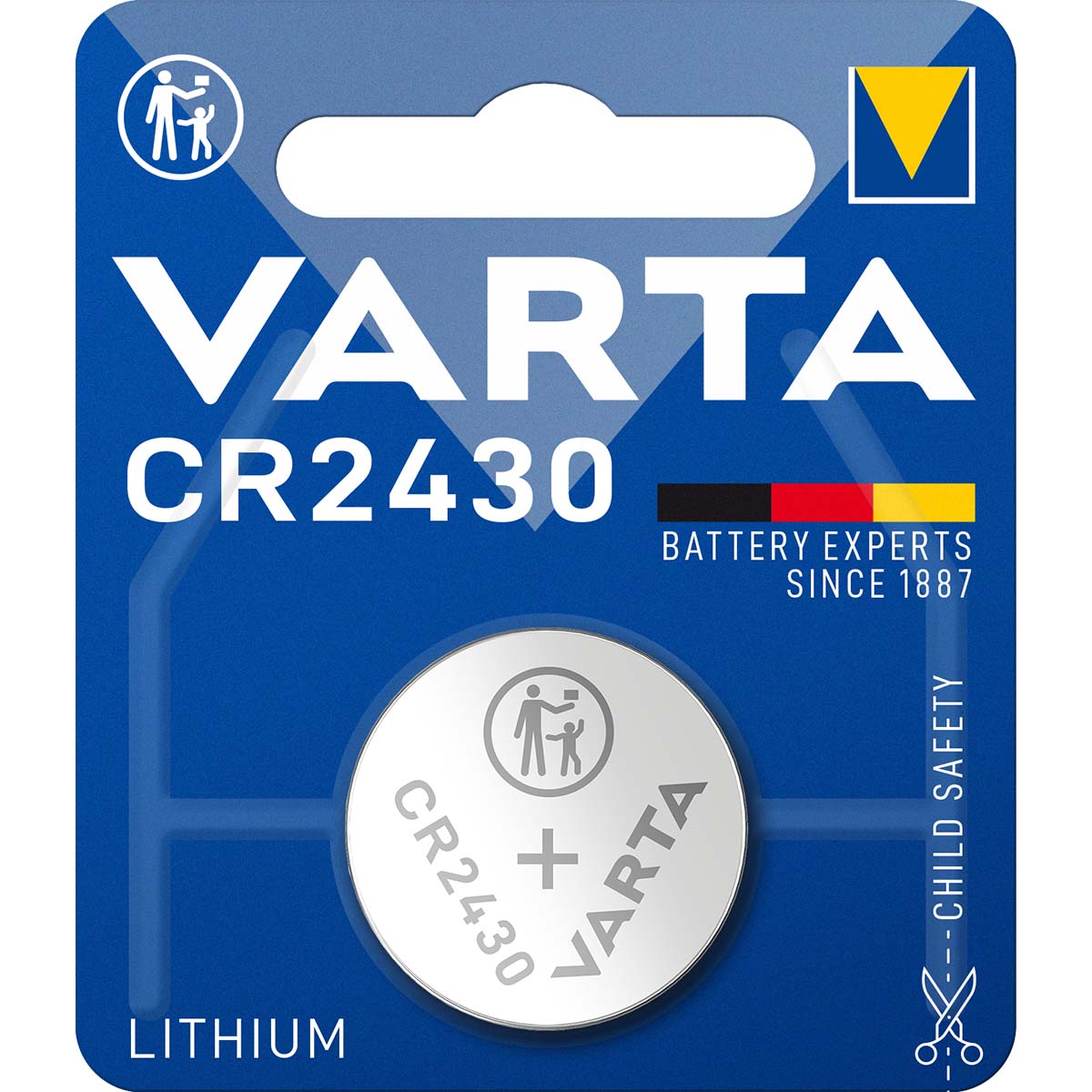 Lithium-Knopfzelle CR2430 | 3 V DC | 290 mAh | 1-Blister | Silber