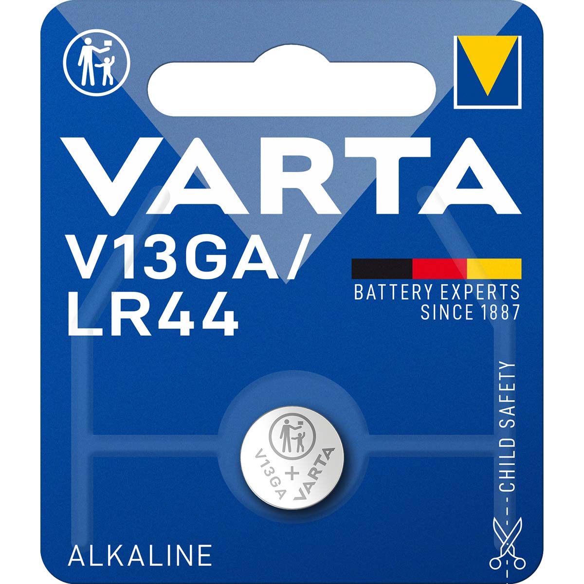 Alkaline Batterie LR44 | 1.5 V DC | 155 mAh | 1-Blister | Silber