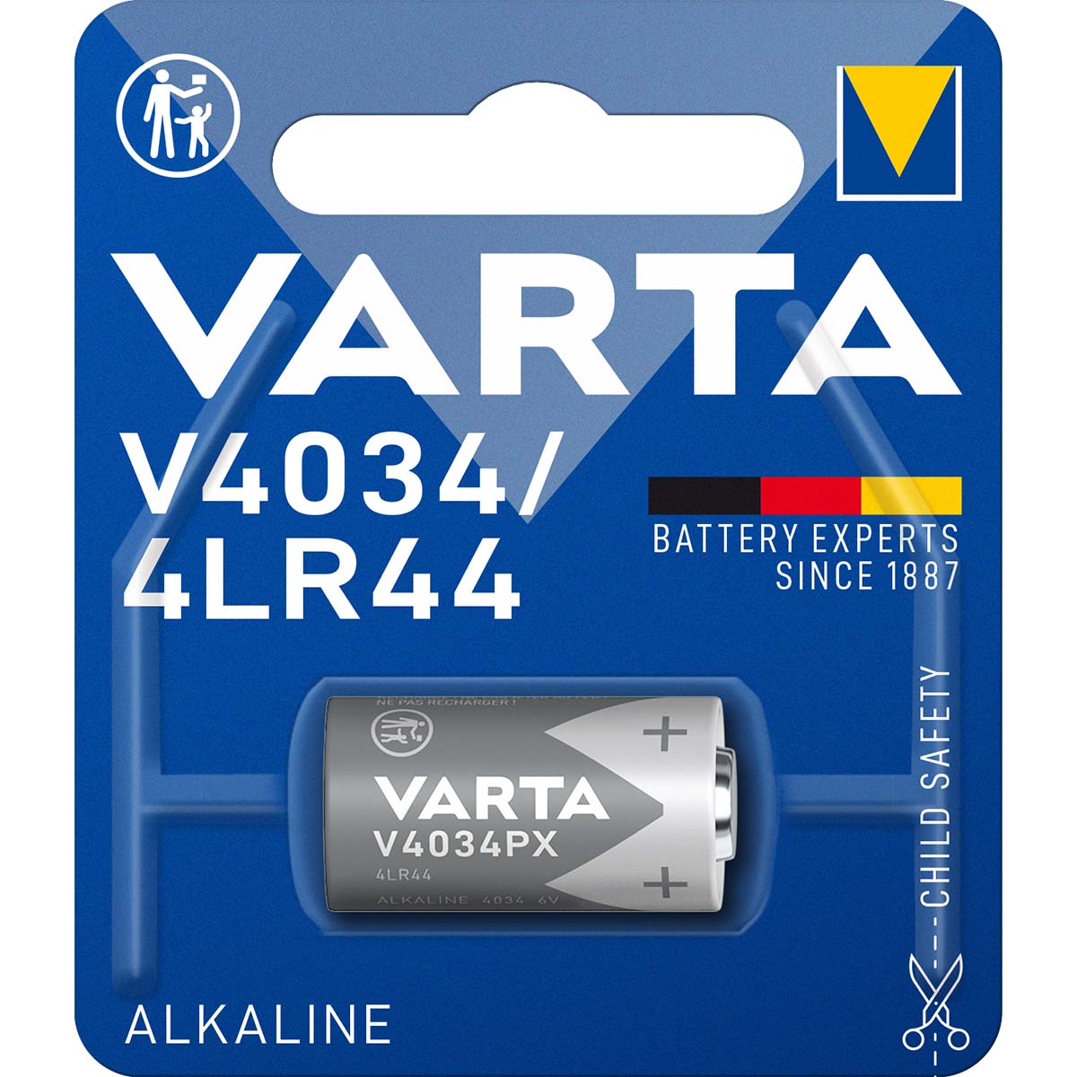 Alkaline Batterie LR44 | 6 V DC | 170 mAh | 1-Blister | Blau / Silber