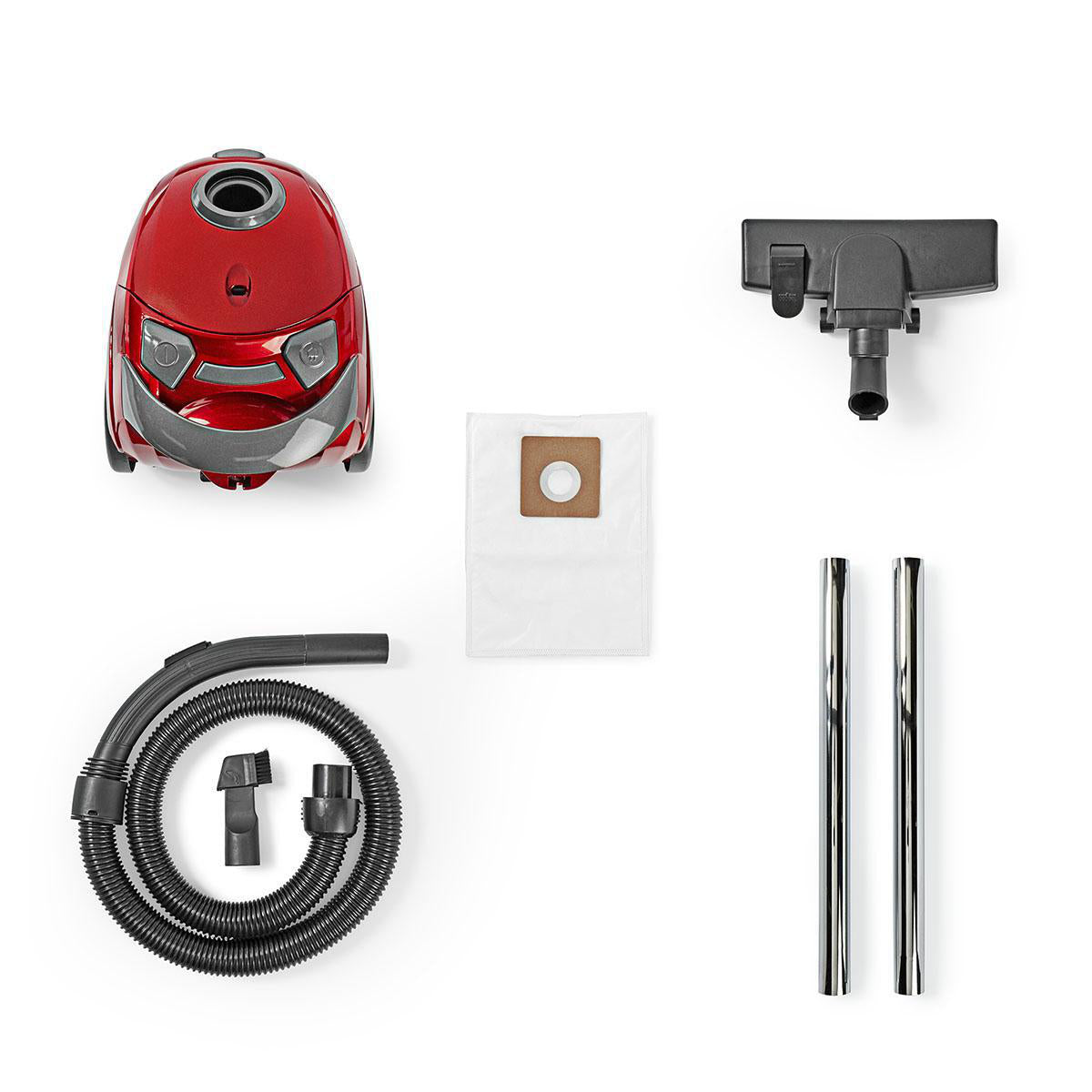 Staubsauger mit Beutel | Mit Beutel | 700 W | Staubkapazität: 1.5 l | Kombi-Bürste | Aktionsradius: 7 m | Hepa | Anthrazit / Red