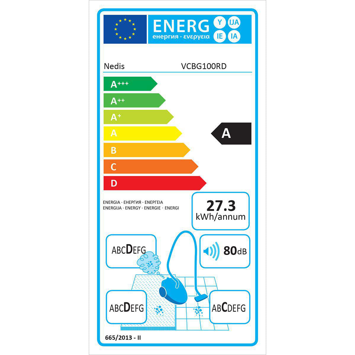 Staubsauger mit Beutel | Mit Beutel | 700 W | Staubkapazität: 1.5 l | Kombi-Bürste | Aktionsradius: 7 m | Hepa | Anthrazit / Red