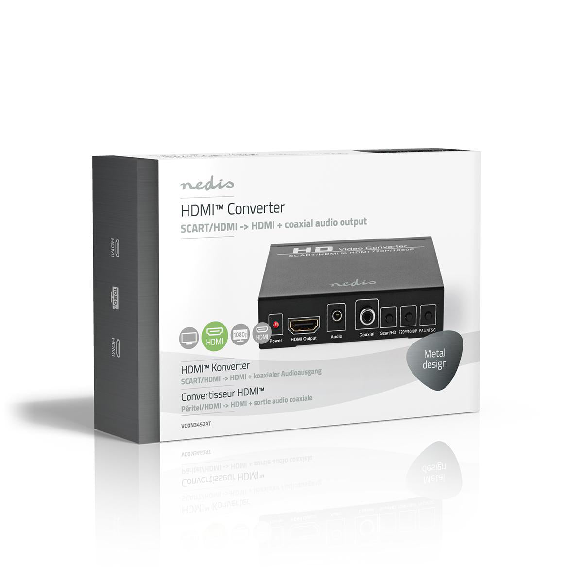 HDMI ™ Converter | SCART Buchse | HDMI™ Ausgang / 1x 3.5 mm Audio Out / 1x Digital Audio | 1-Weg | 1080p | 1.65 Gbps | Aluminium | Anthrazit