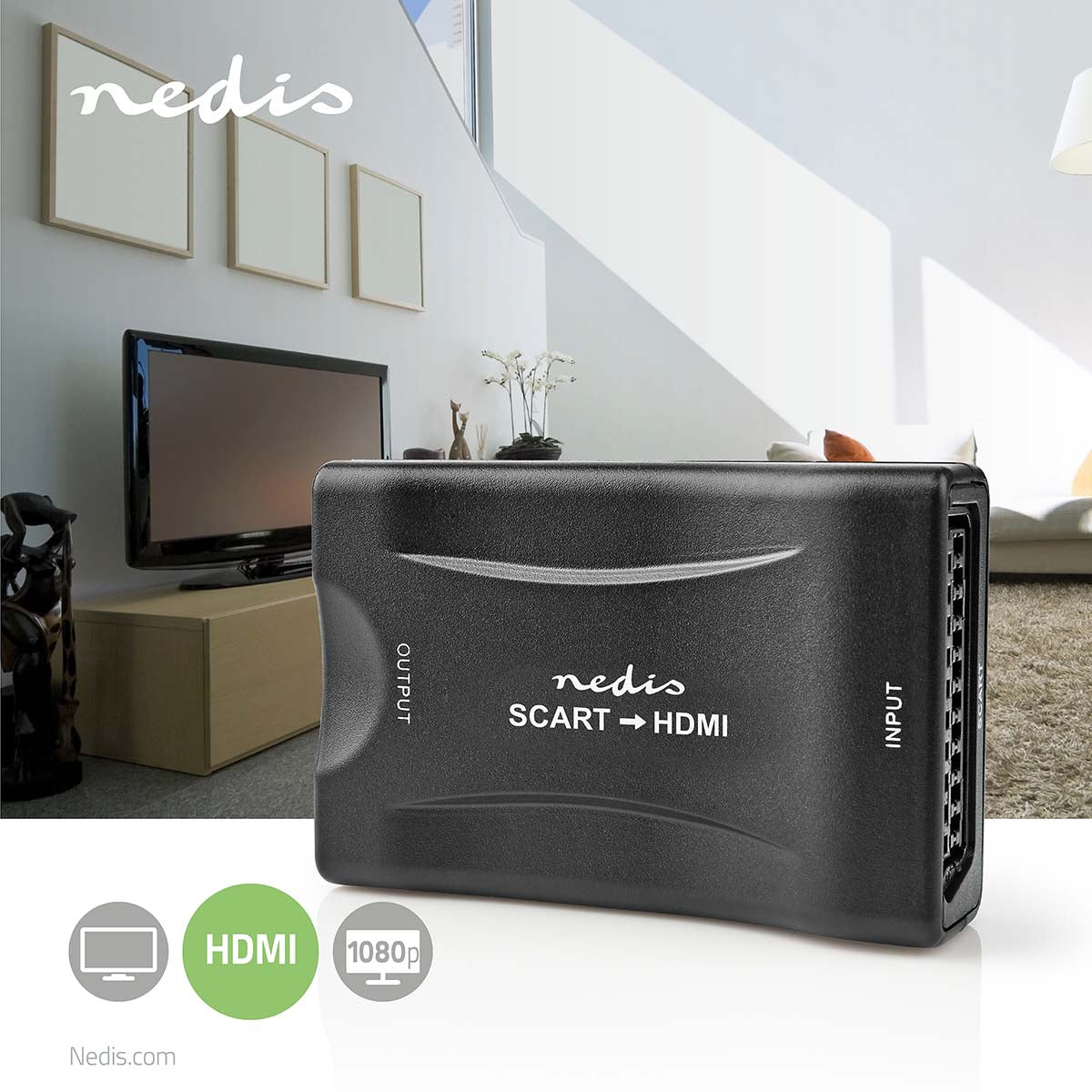 HDMI ™ Converter | SCART Buchse | HDMI™ Ausgang | 1-Weg | 1080p | 1.2 Gbps | ABS | Schwarz