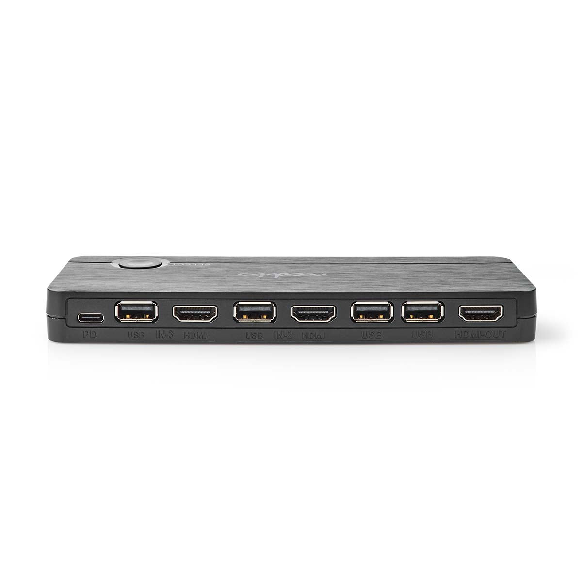 HDMI ™ Converter | USB-C™ Buchse / 2x HDMI™ Eingang / 4x USB A Female | 1x HDMI™ Ausgang | 1-Weg | 4K@60Hz | 18 Gbps | ABS | Anthrazit